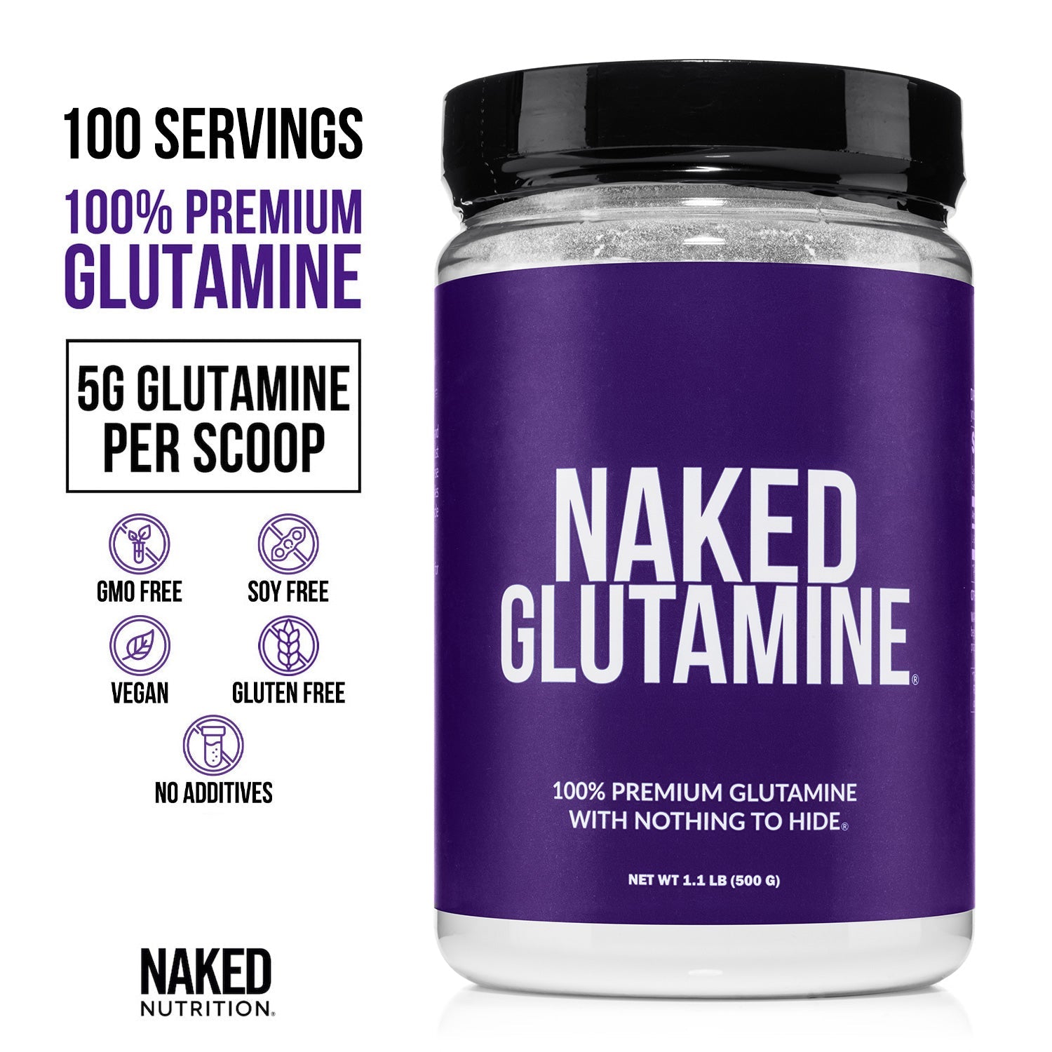 Glutamine Powder - 1.1LB | Minimal Ingredient Daily Fuel