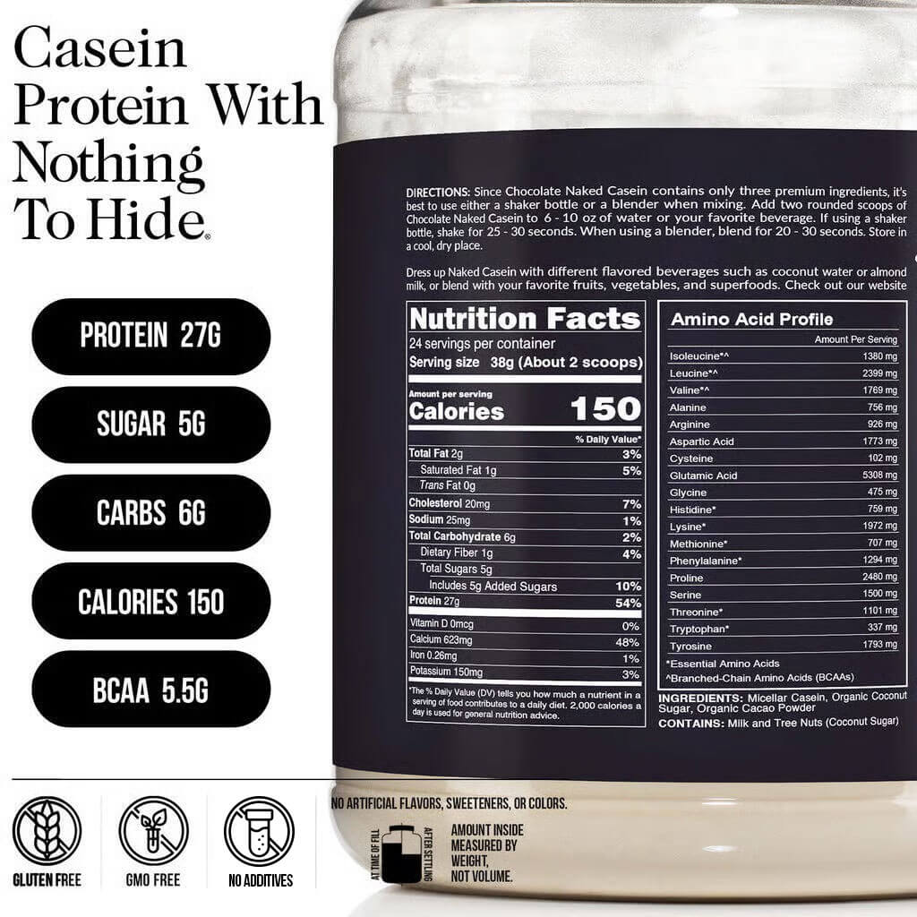Chocolate Casein Protein Powder - Chocolate | Clean Protein For Evening Use