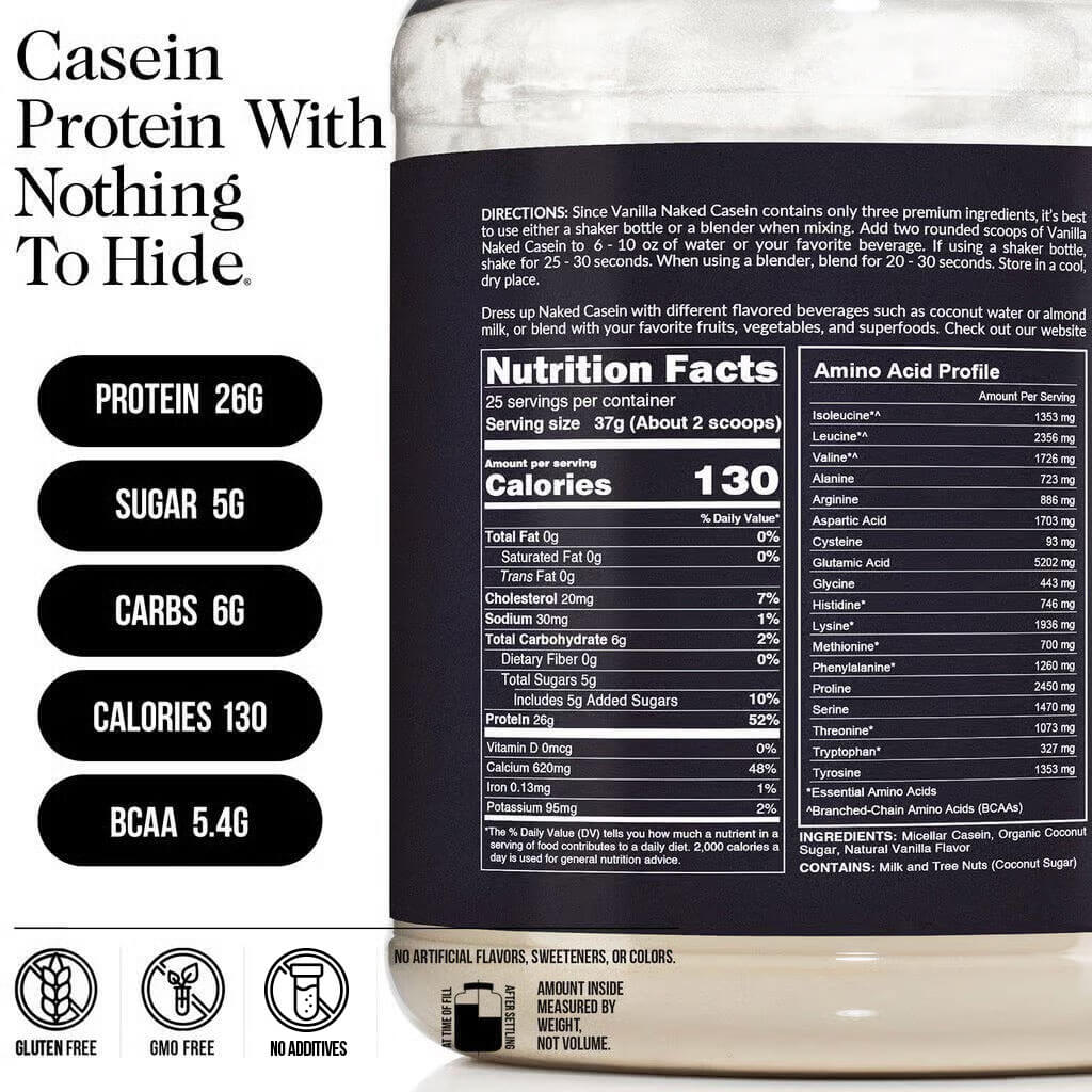 Vanilla Casein Protein Powder - Vanilla | Clean Protein For Evening Use