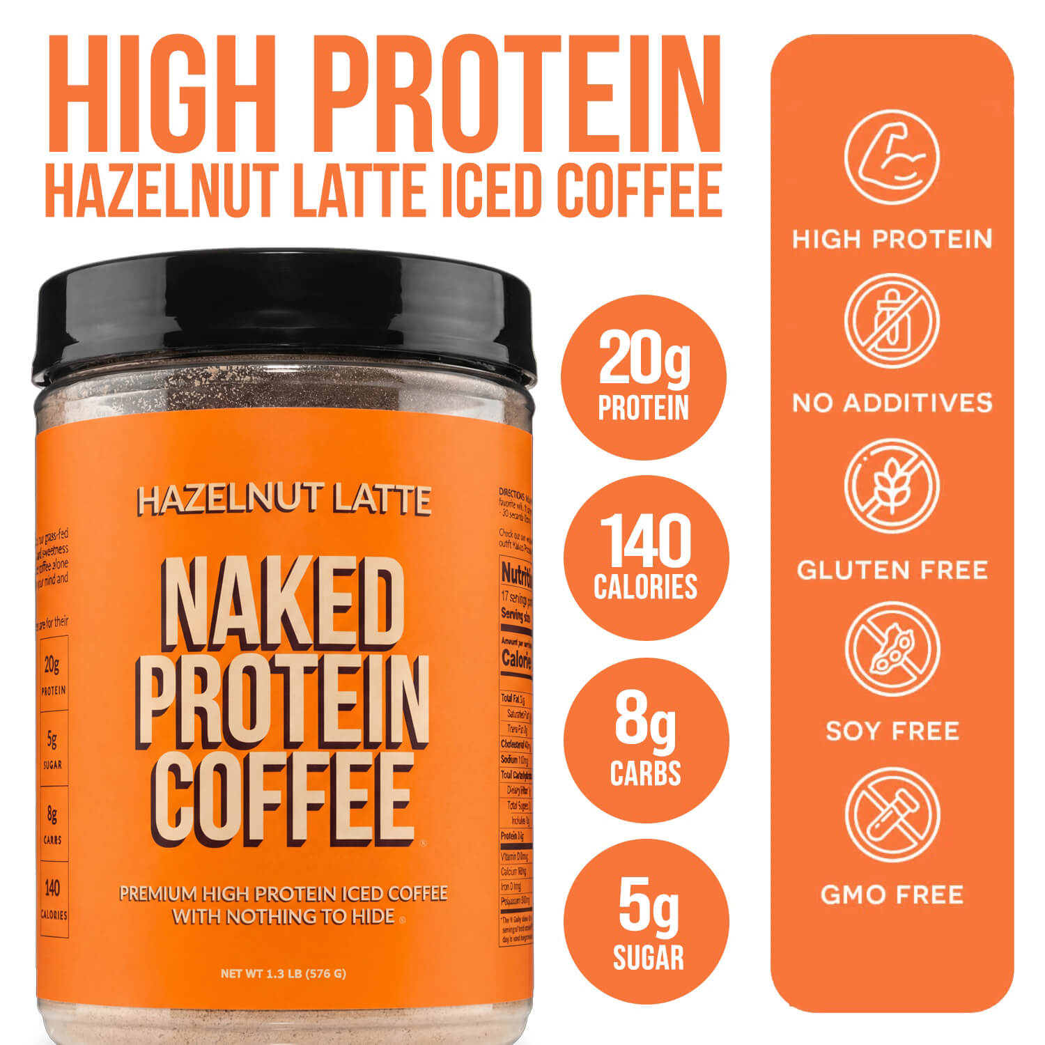 Hazelnut Latte Protein Iced Coffee - Hazelnut Latte | Everyday Fitness Nutrition