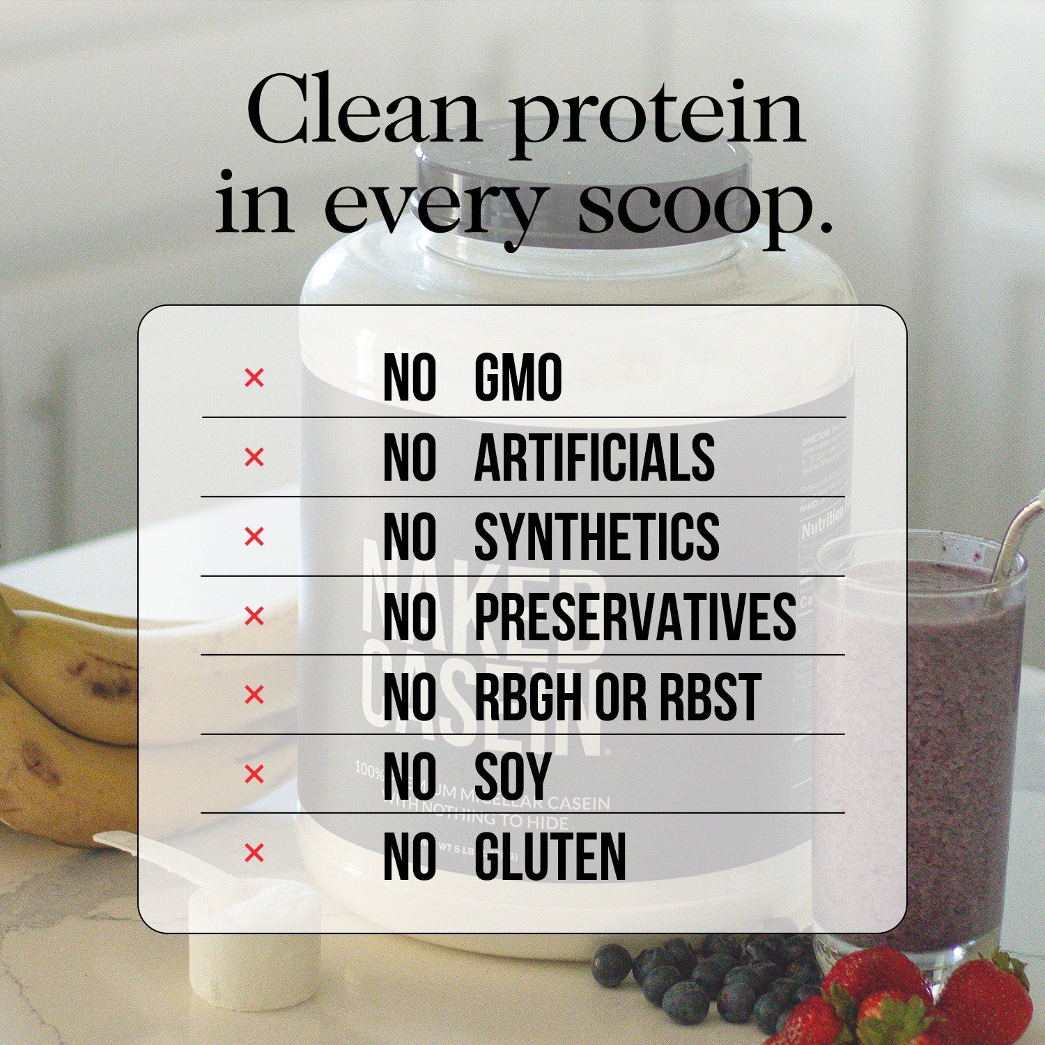 Micellar Casein Protein Powder - Unflavored | Clean Protein For Evening Use