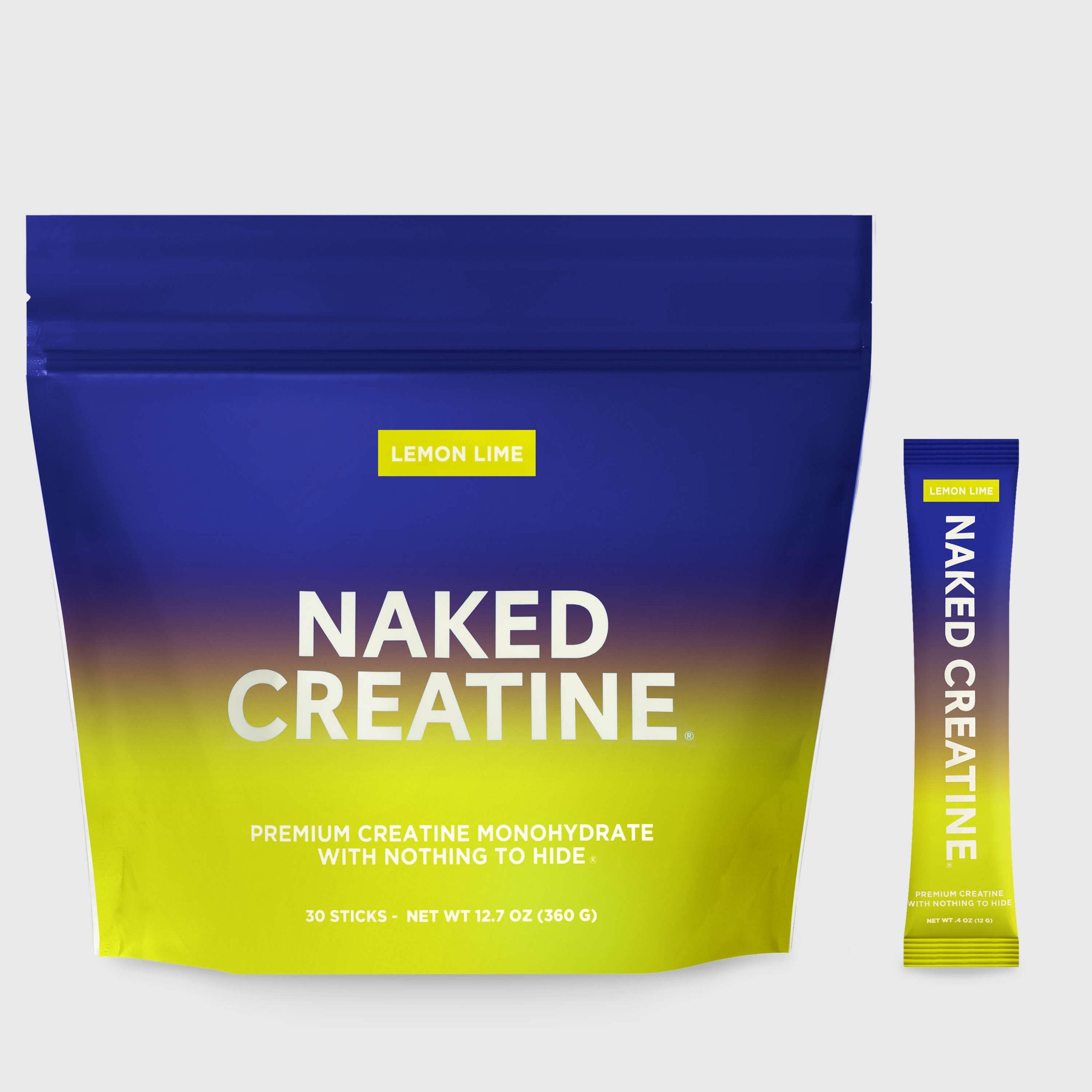 Lemon Lime Creatine Travel Packs - Lemon Lime Sticks | Clean Creatine For Active Routines