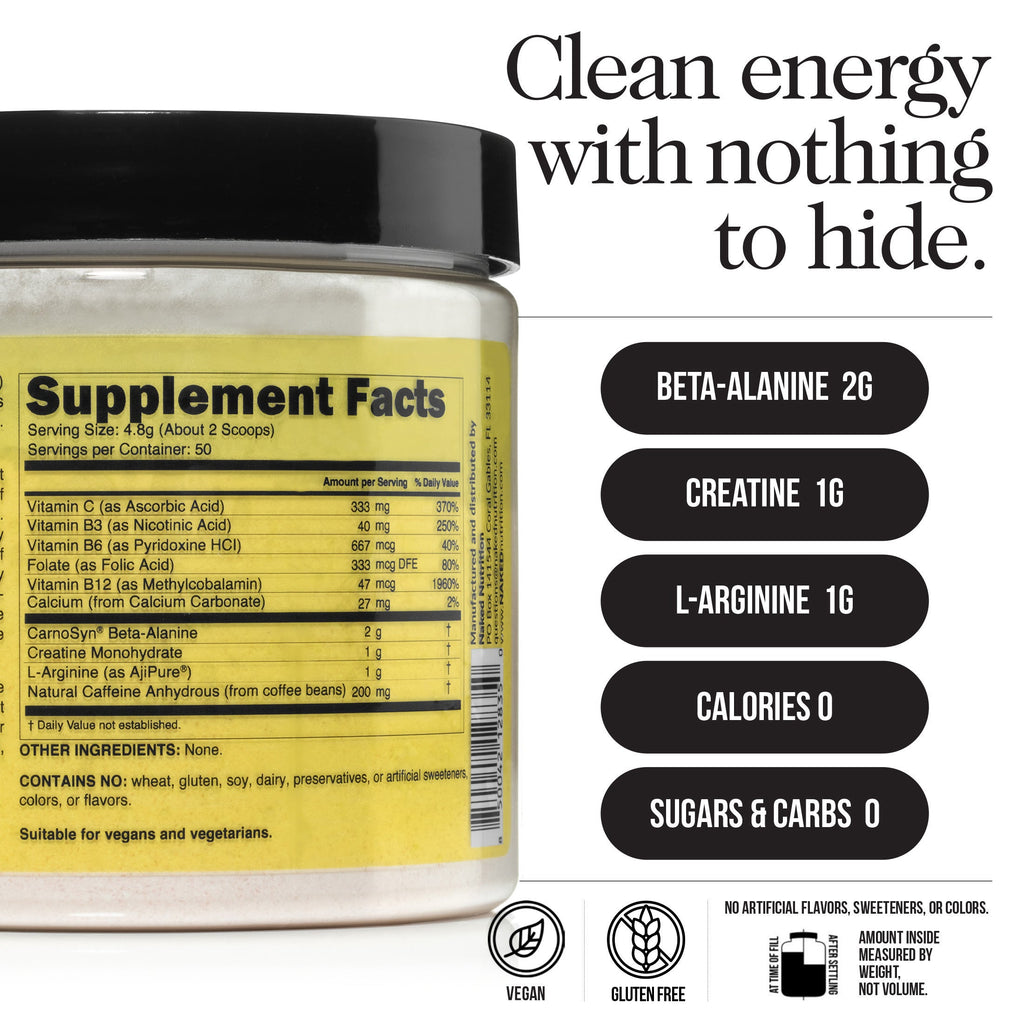 Pre Workout Supplement - Unflavored | Clean Fuel Before Workouts