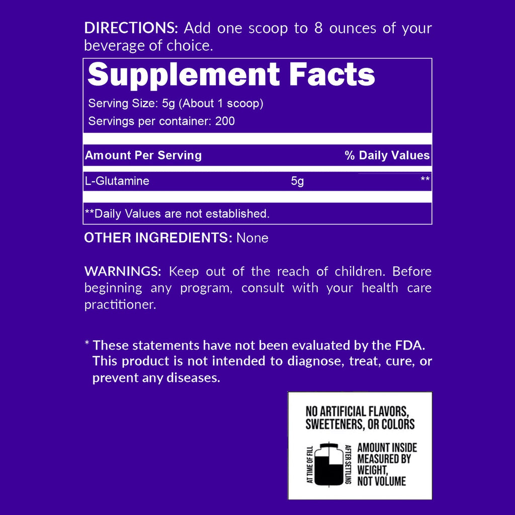 Glutamine Powder - 2.2LB | Minimal Ingredient Daily Fuel