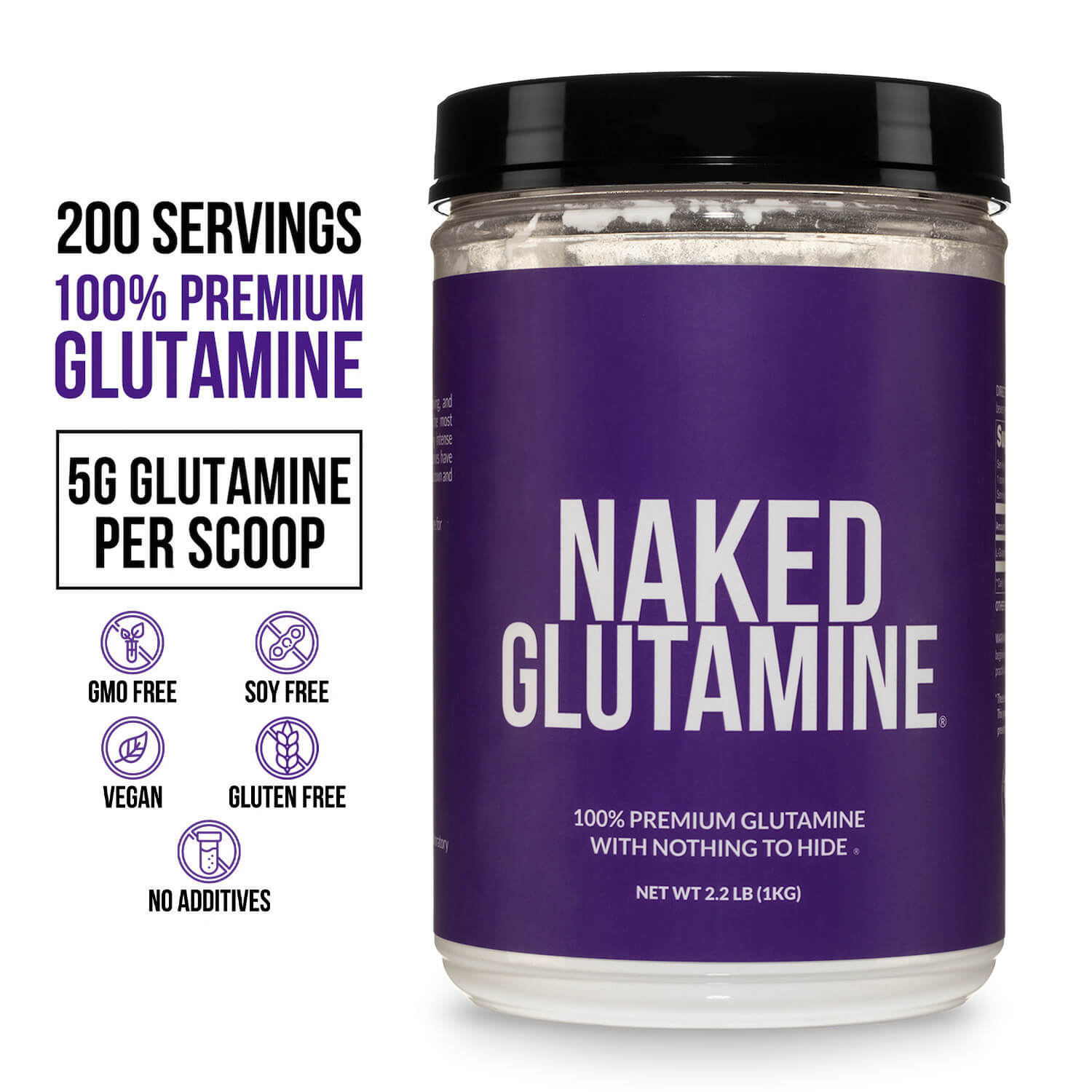 Glutamine Powder - 2.2LB | Minimal Ingredient Daily Fuel