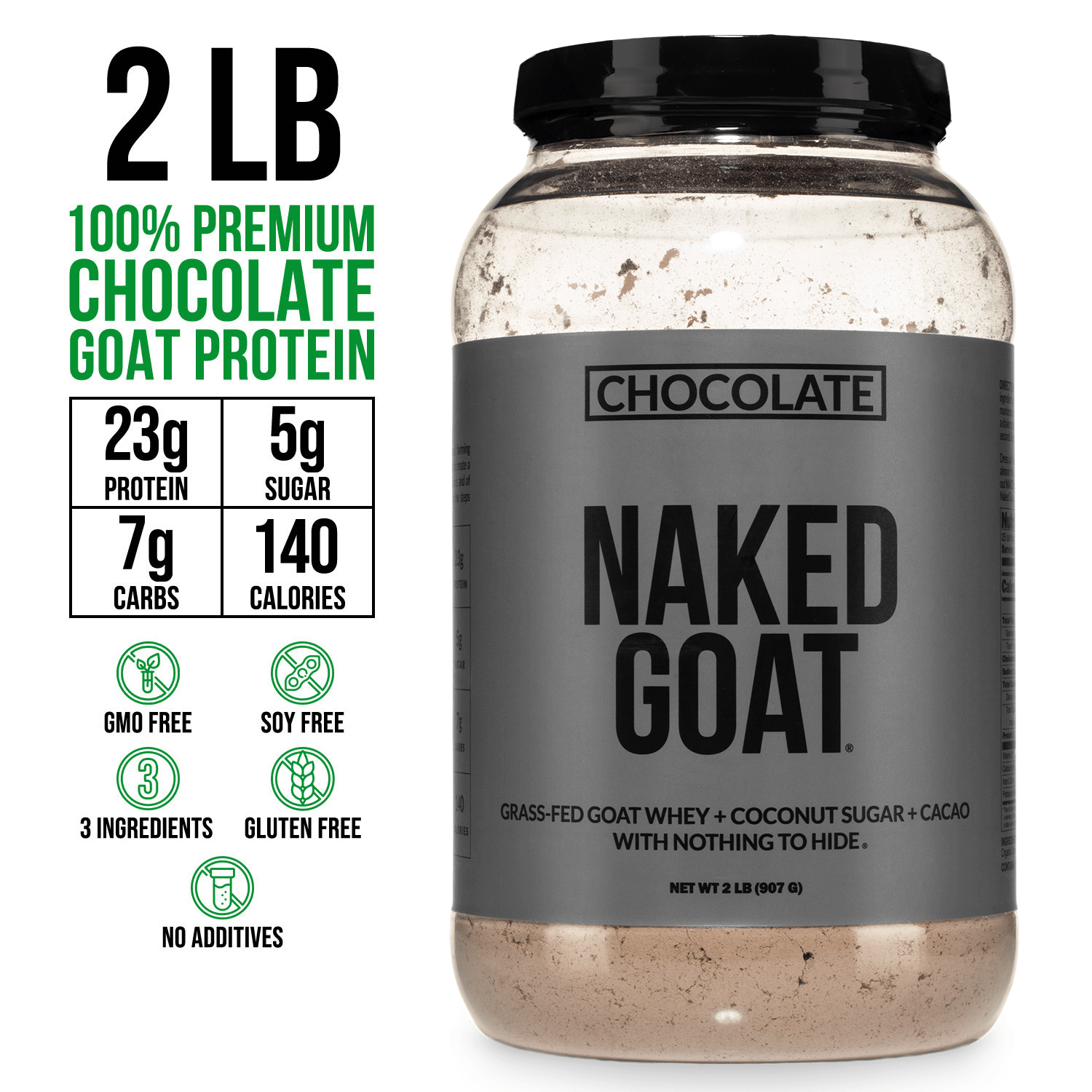 Chocolate Goat Whey Protein Powder - Chocolate | Minimal Ingredient Fitness Fuel