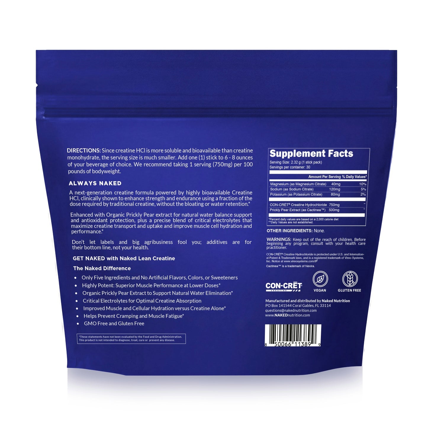 Creatine HCl Travel Packets - Stick Packs | Clean Creatine For Active Routines