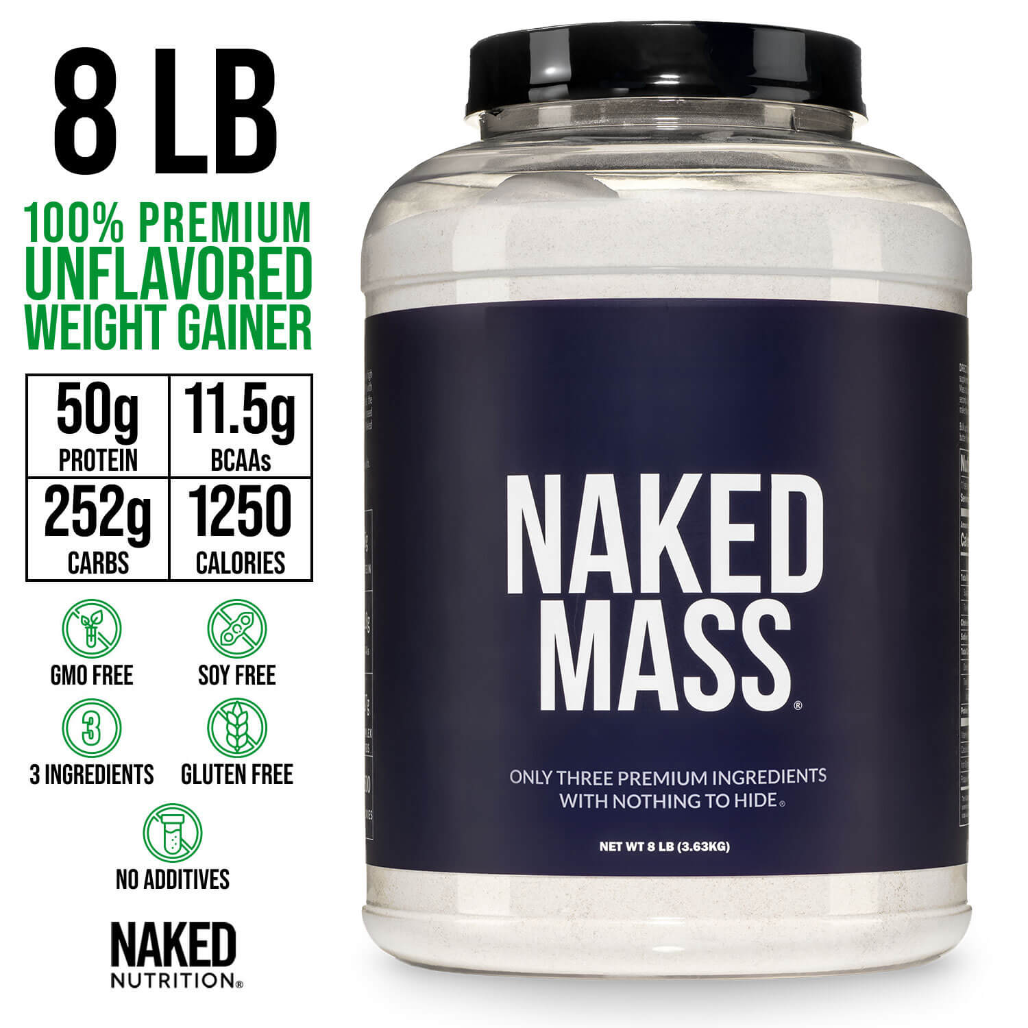 Mass Gainer Protein Supplement - Unflavored | Simple Strength And Size Support