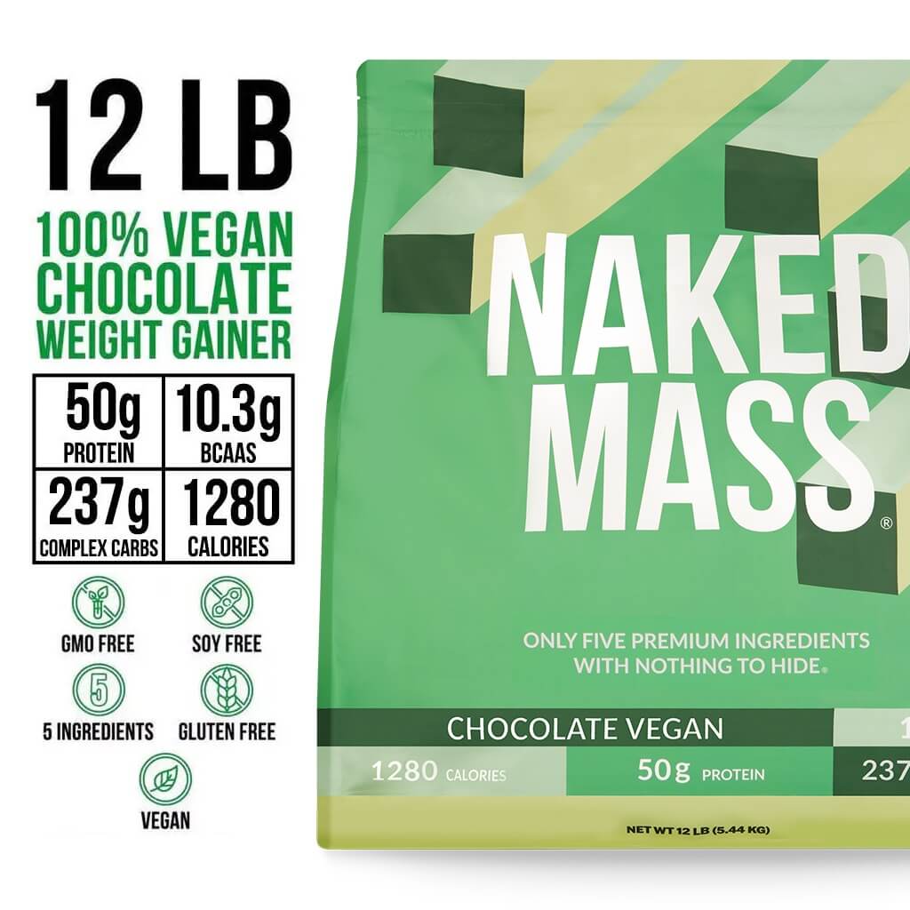 Chocolate Vegan Mass Gainer Supplement - Chocolate (Vegan) 12LB | Simple Strength And Size Support
