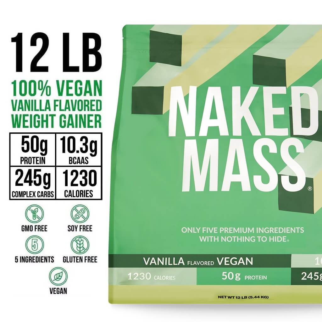 Vanilla Vegan Mass Gainer Supplement - Vanilla (Vegan) 12LB | Simple Strength And Size Support