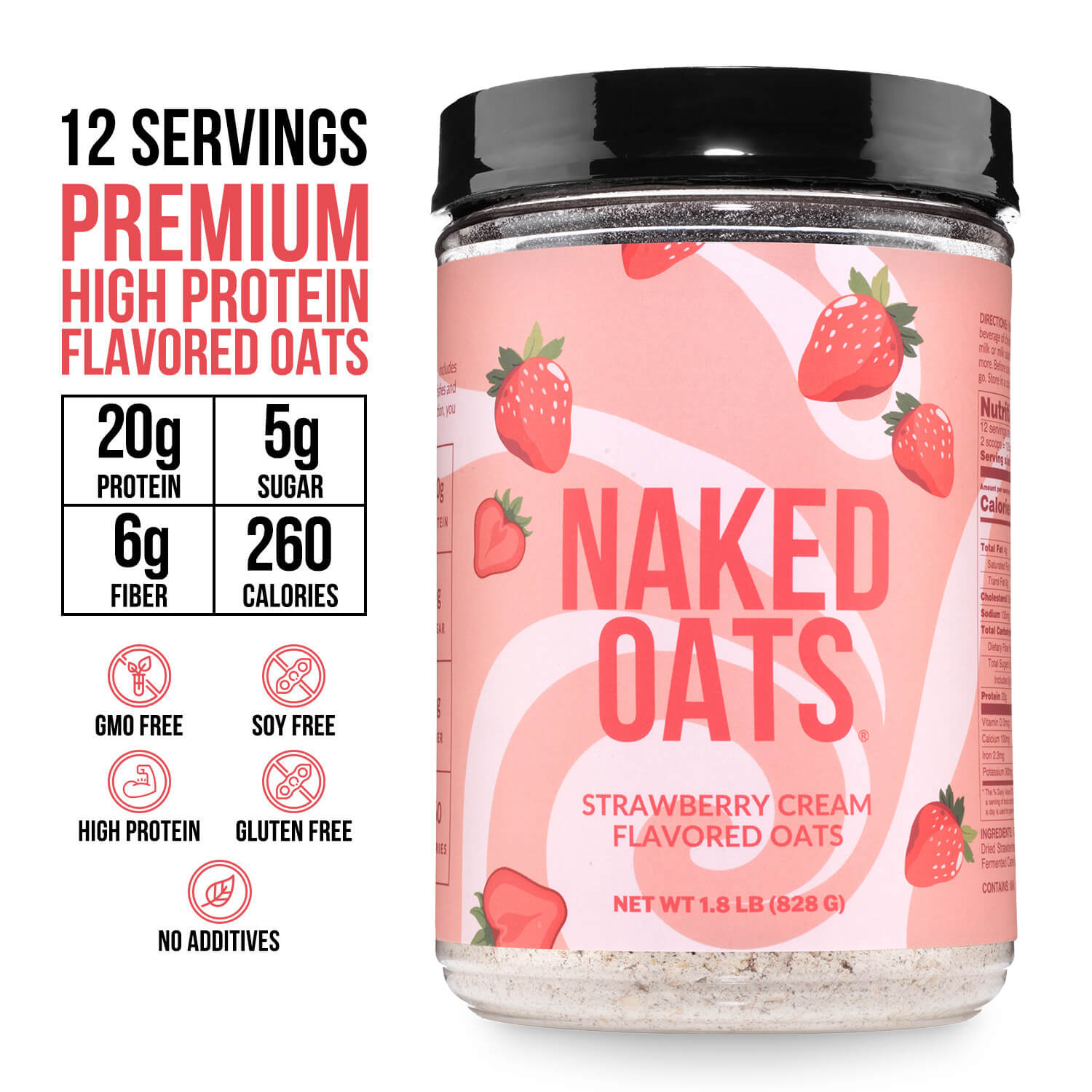 Strawberry Cream Protein Oats - Strawberry Cream | Everyday Fitness Nutrition