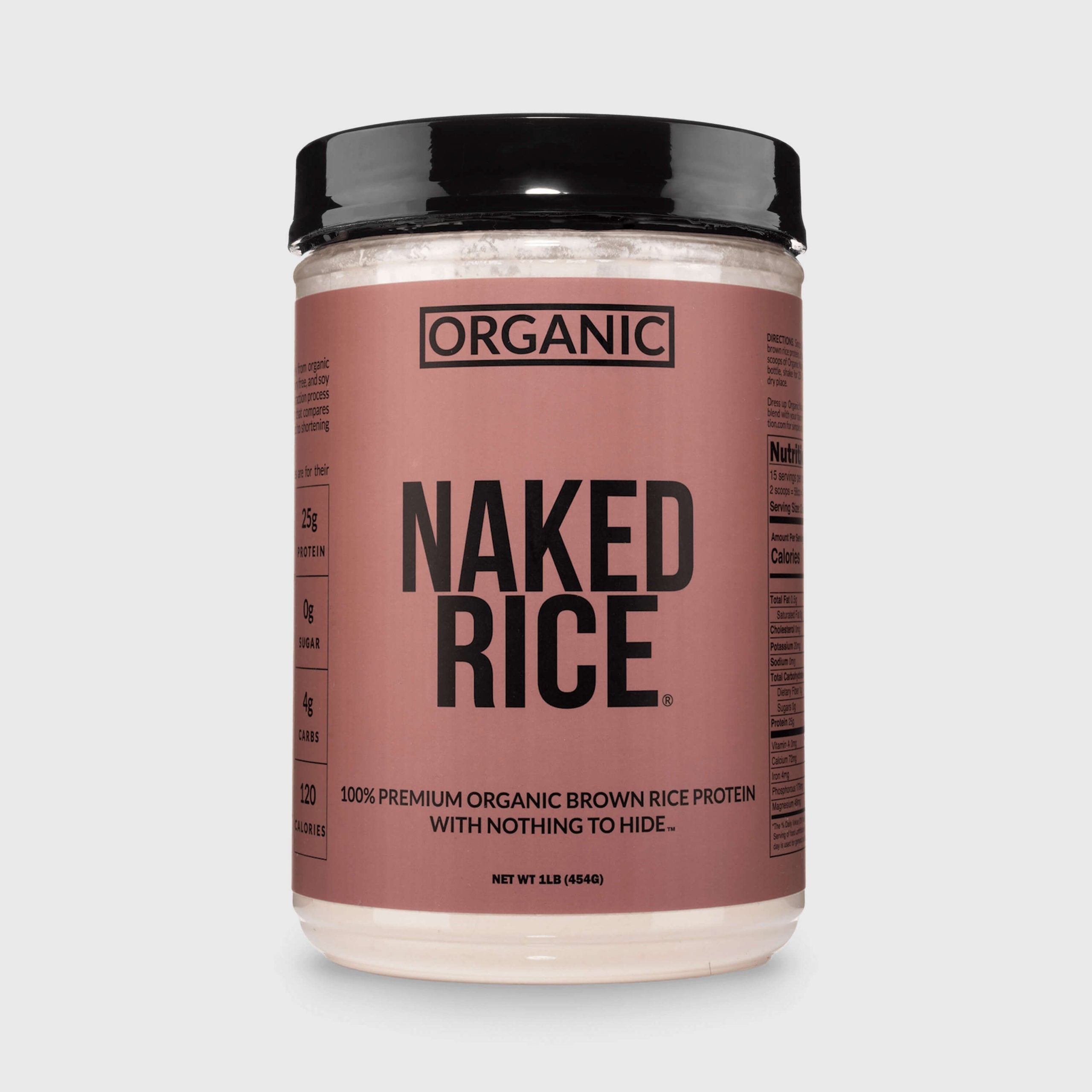 Organic Brown Rice Protein Powder 1lb - Unflavored 1LB | Pure Plant Powered Workout Fuel