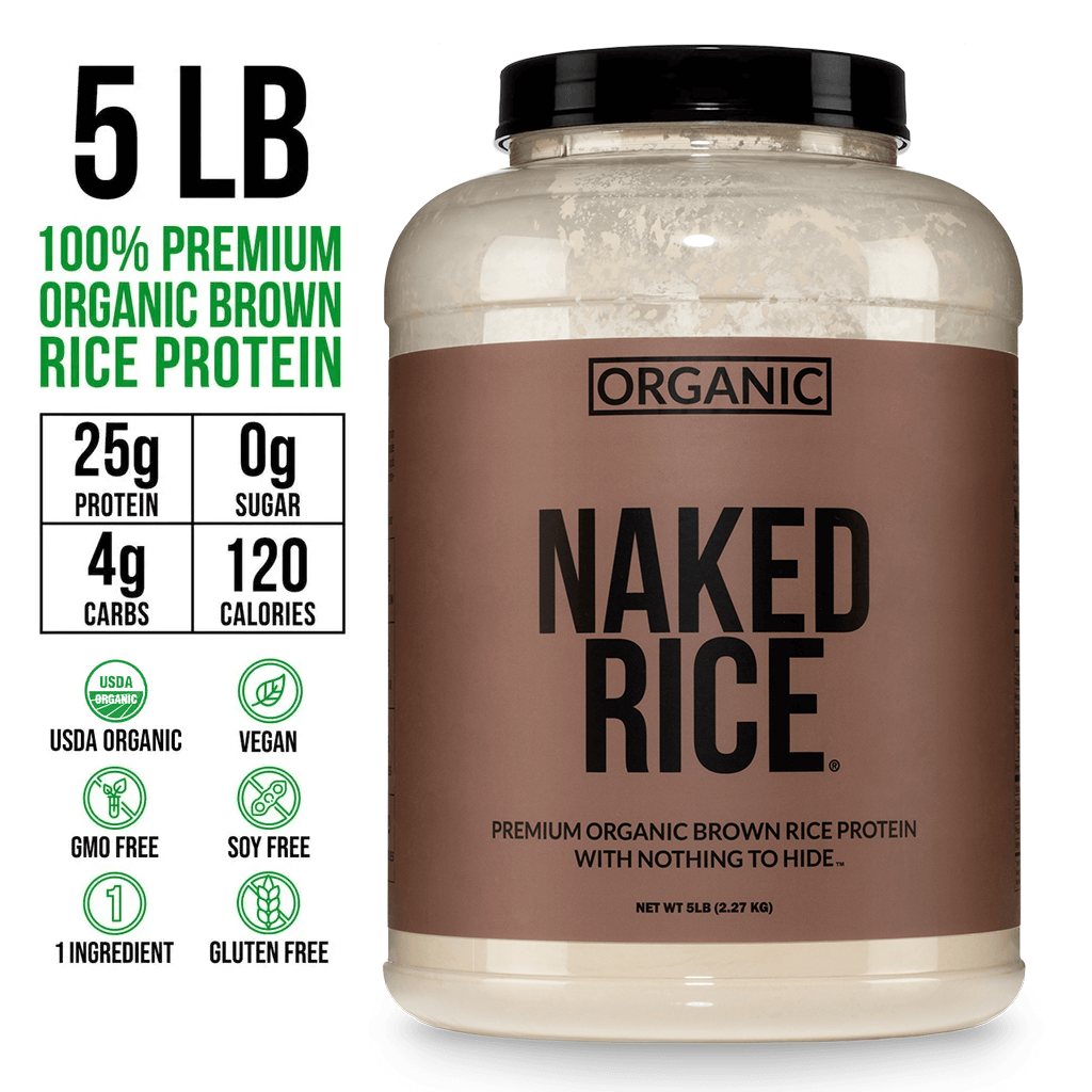 Organic Brown Rice Protein Powder - 5LB Unflavored | Pure Plant Powered Workout Fuel