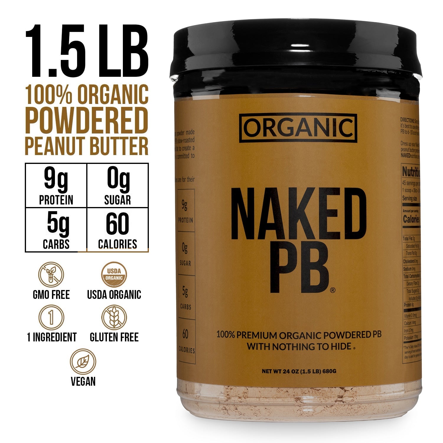 Organic Powdered Peanut Butter - Organic | Minimal Ingredient Daily Fuel