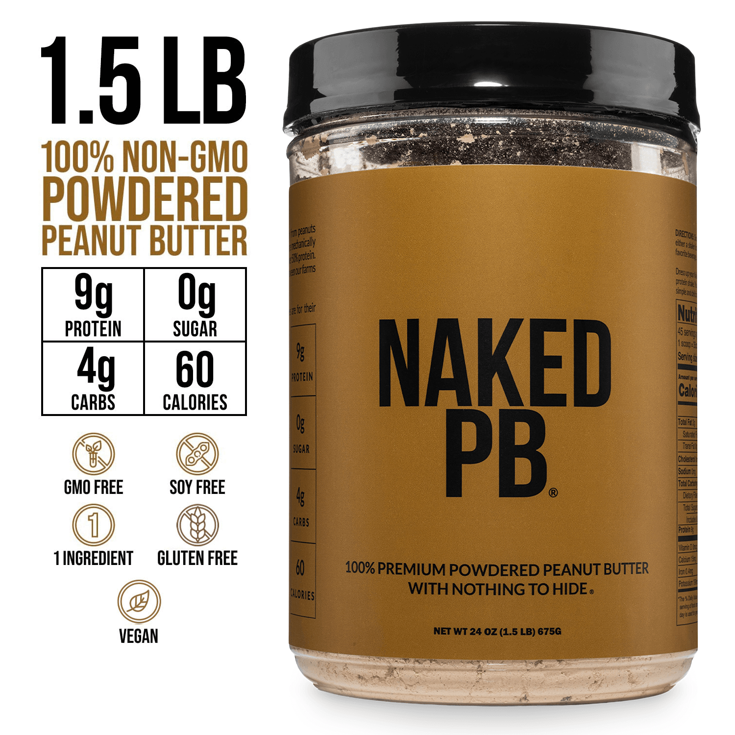 Powdered Peanut Butter - PB - 1.5 LB | Minimal Ingredient Daily Fuel
