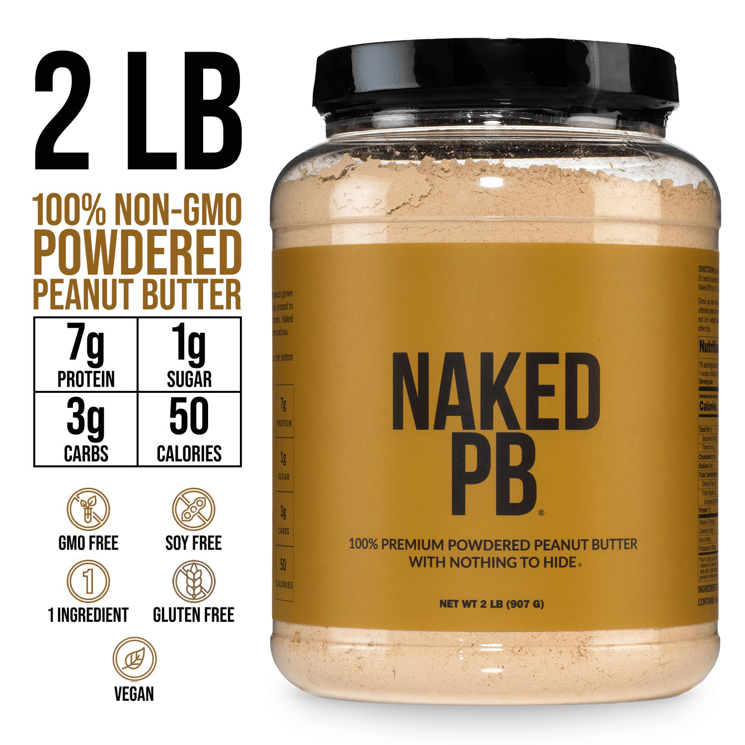 Powdered Peanut Butter - PB - 2 LB | Minimal Ingredient Daily Fuel