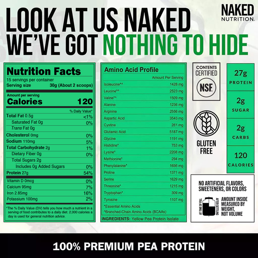 Pea Protein Powder 1lb - Unflavored | Pure Plant Powered Workout Fuel