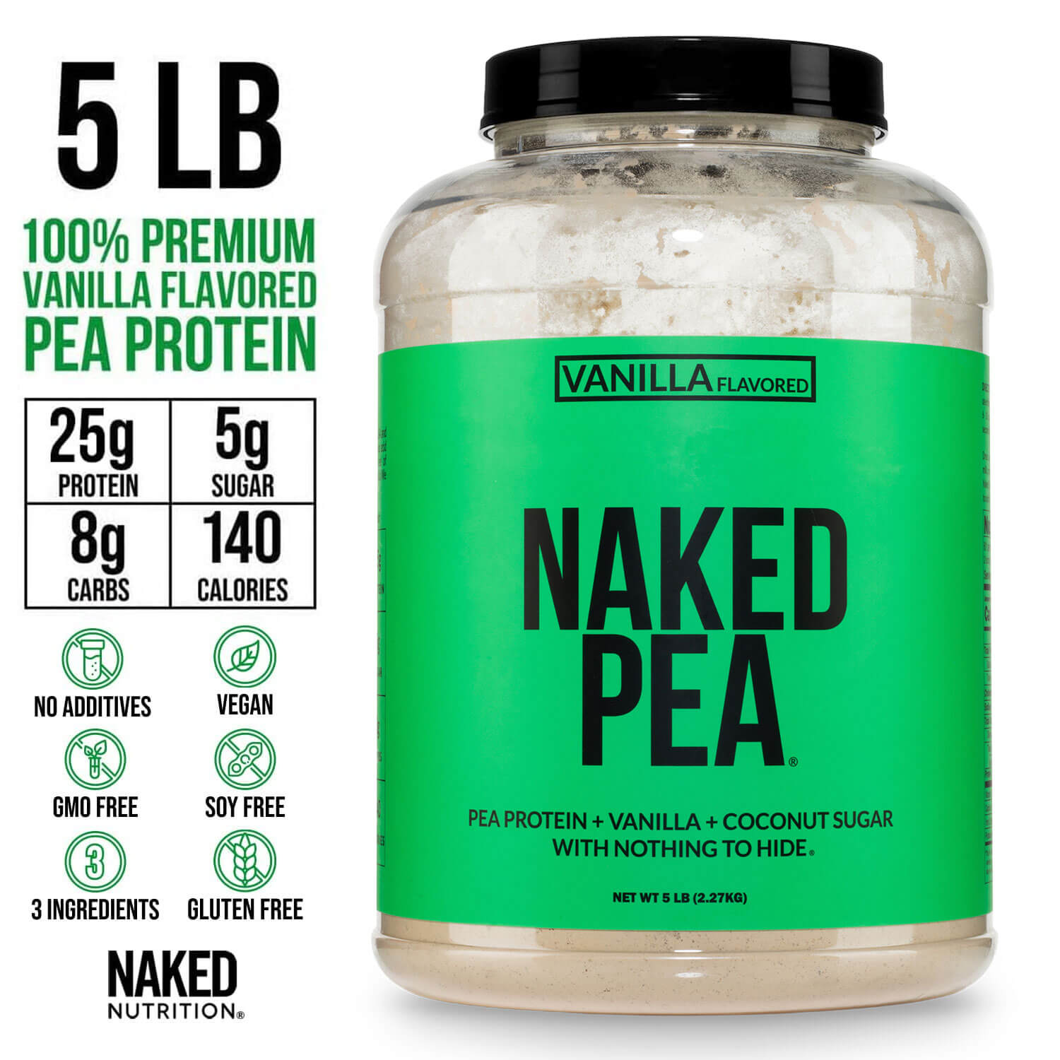 Vanilla Pea Protein Powder - Vanilla | Pure Plant Powered Workout Fuel