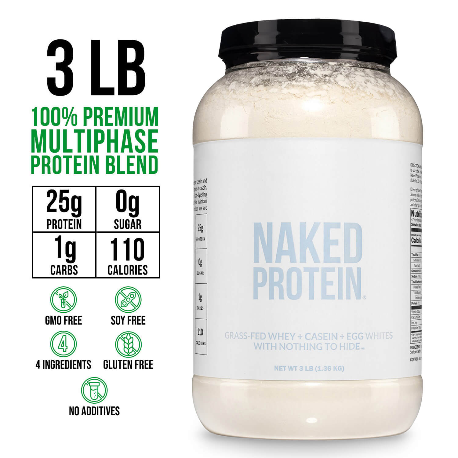 Protein Powder Blend - 3LB Egg Whey & Casein Protein Blend - 3LB | Minimal Ingredient Fitness Fuel