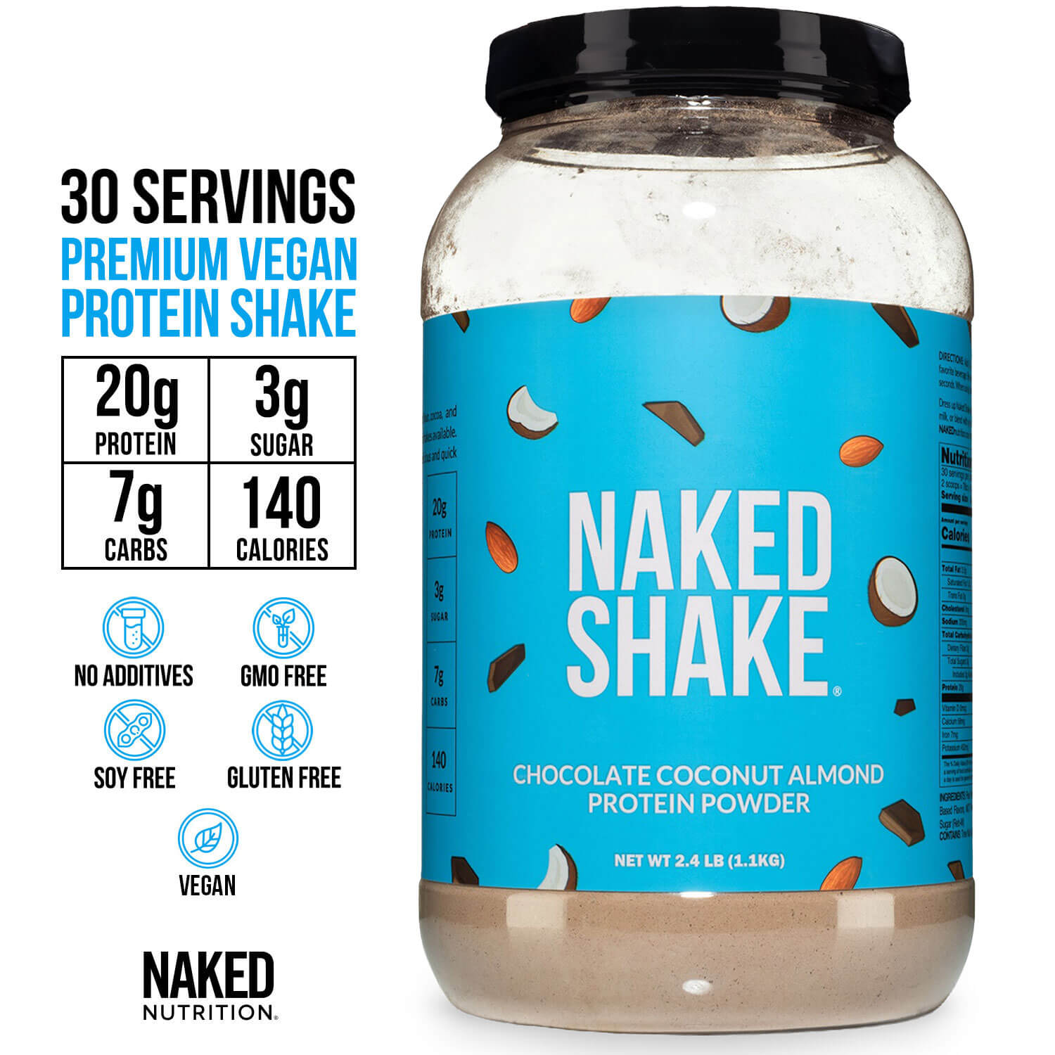 Chocolate Coconut Almond Protein Shake - Chocolate Coconut Almond | Pure Plant Powered Workout Fuel