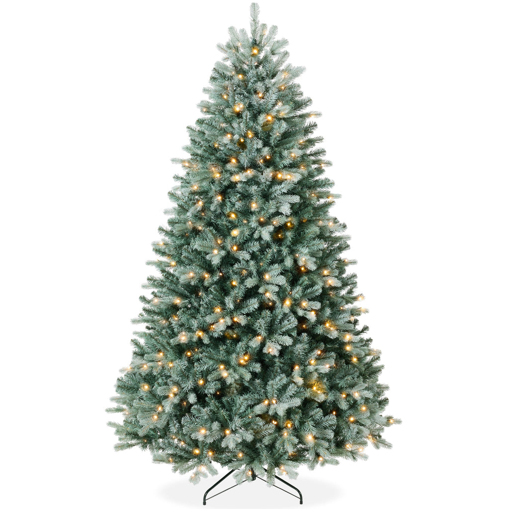 Pre-Lit Artificial Blue Spruce Christmas Tree with Twinkling 2-in-1 LEDs for indoor and outdoor holiday displays