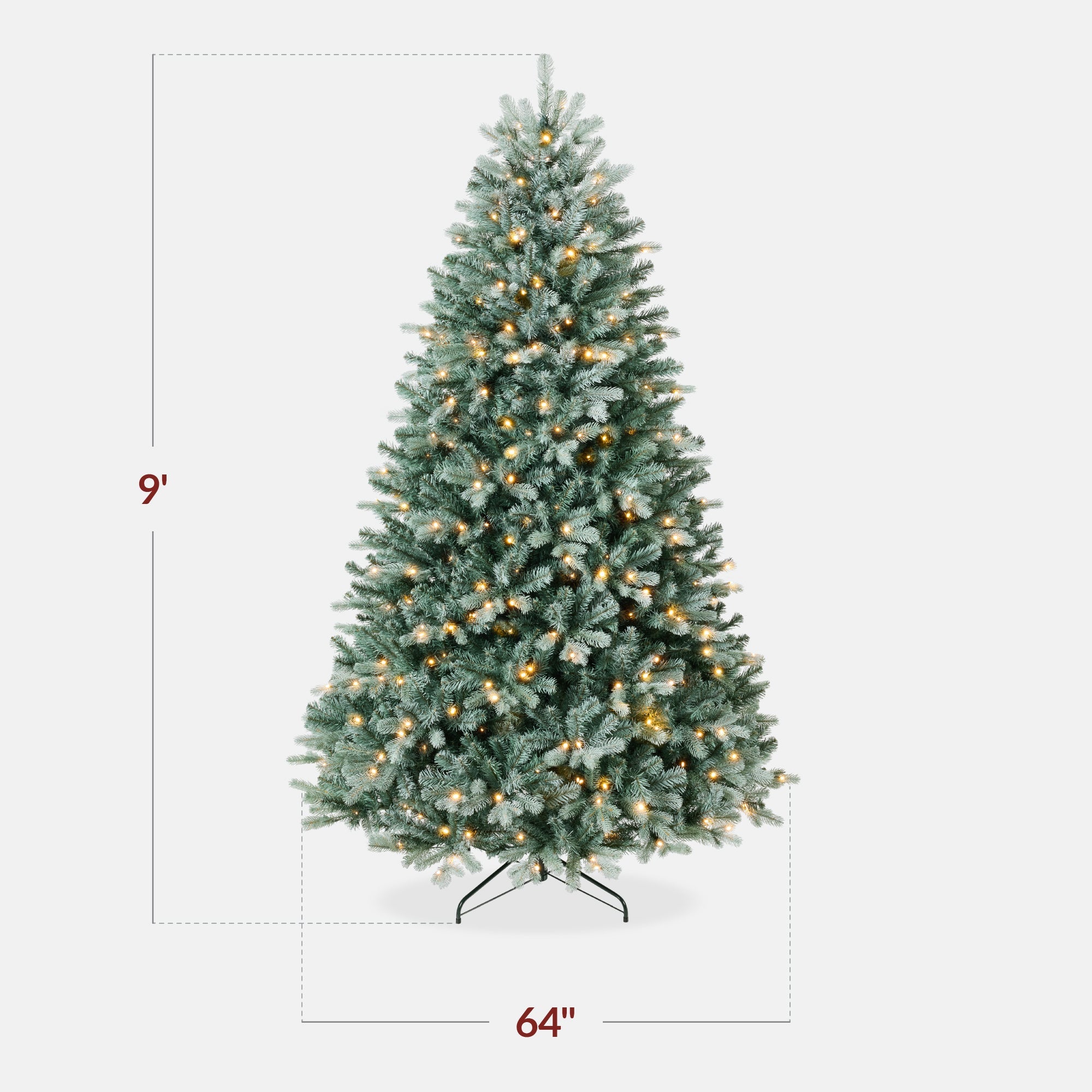 Pre-Lit Artificial Blue Spruce Christmas Tree with Twinkling 2-in-1 LEDs for indoor and outdoor holiday displays