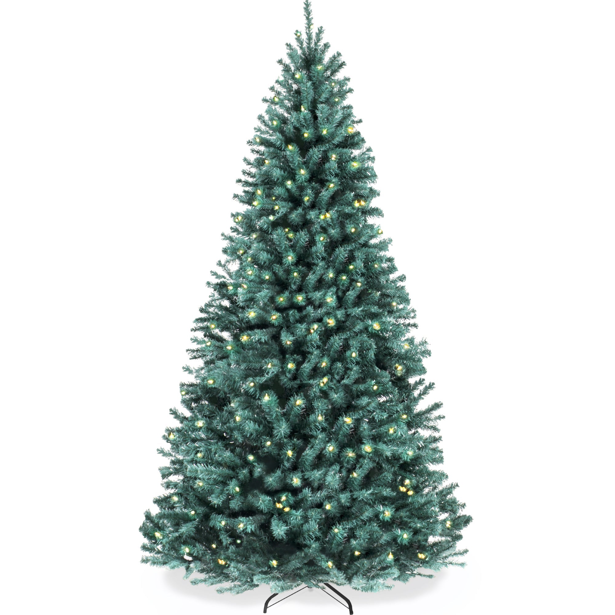Pre-Lit Artificial Blue Spruce Christmas Tree with Easy Assembly for festive seasonal decorating