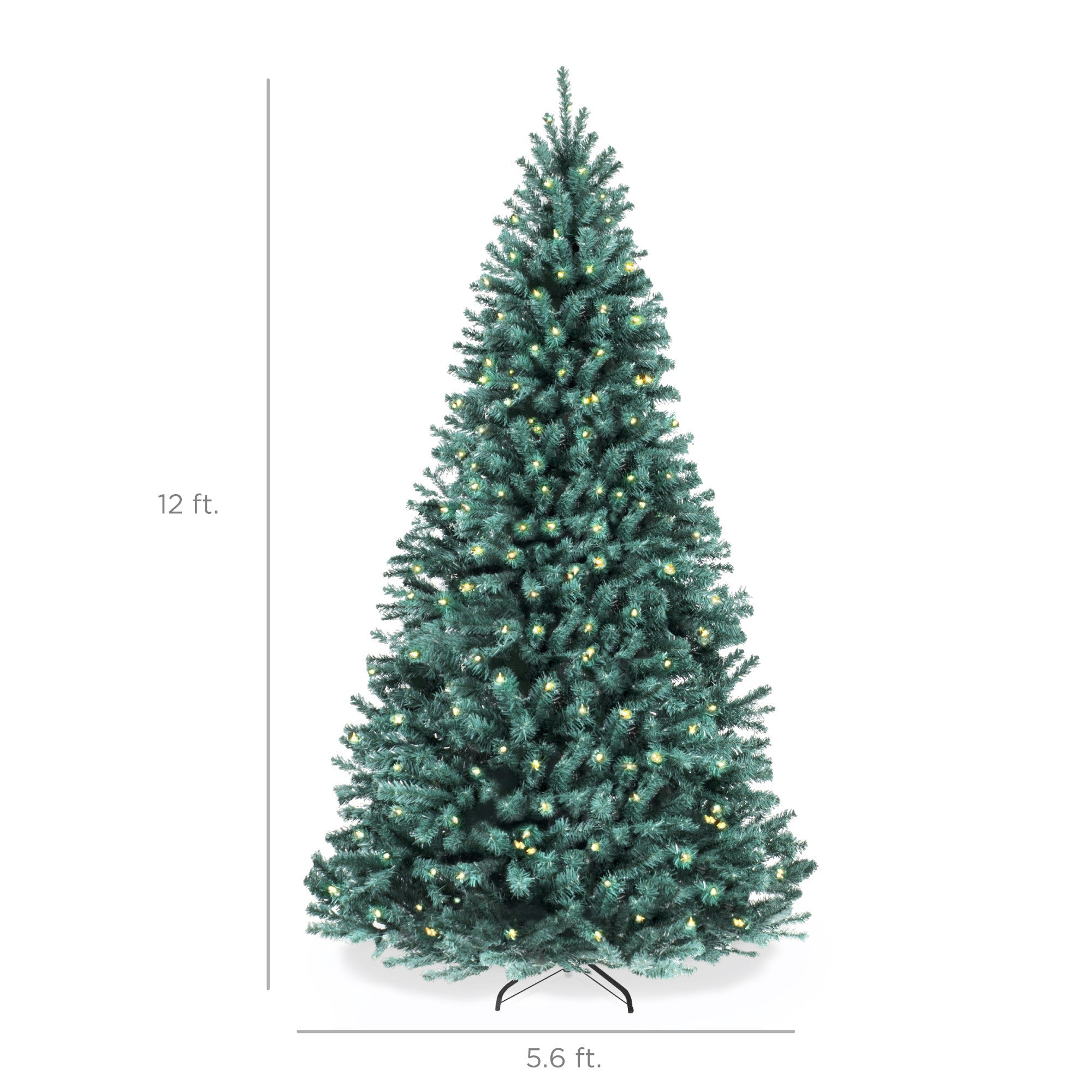 Pre-Lit Artificial Blue Spruce Christmas Tree with Easy Assembly for festive seasonal decorating