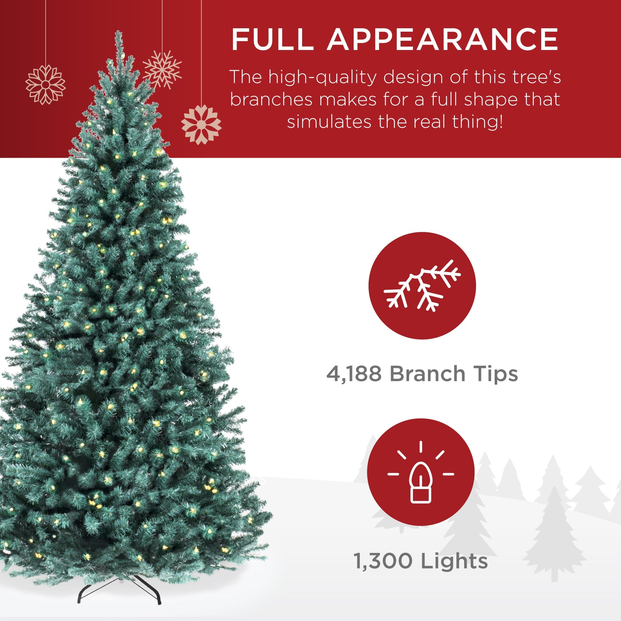 Pre-Lit Artificial Blue Spruce Christmas Tree with Easy Assembly for festive seasonal decorating