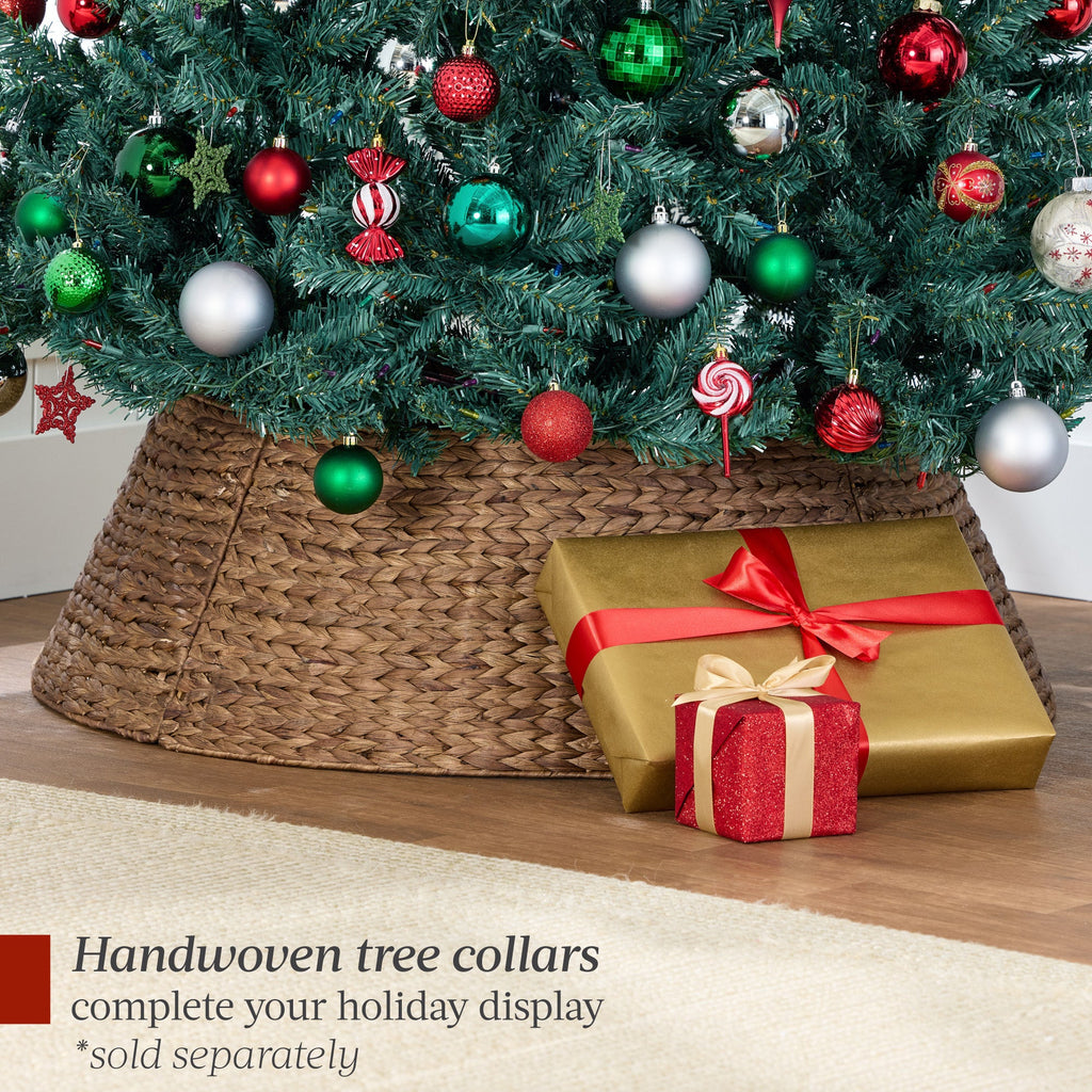 Pre-Lit Artificial Blue Spruce Christmas Tree with Easy Assembly for festive seasonal decorating