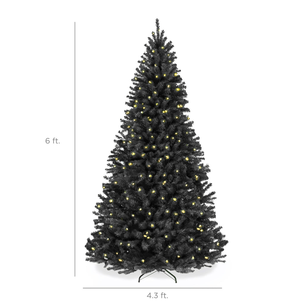 Pre-Lit Artificial Black Spruce Christmas Tree with Easy Assembly with eye-catching holiday style