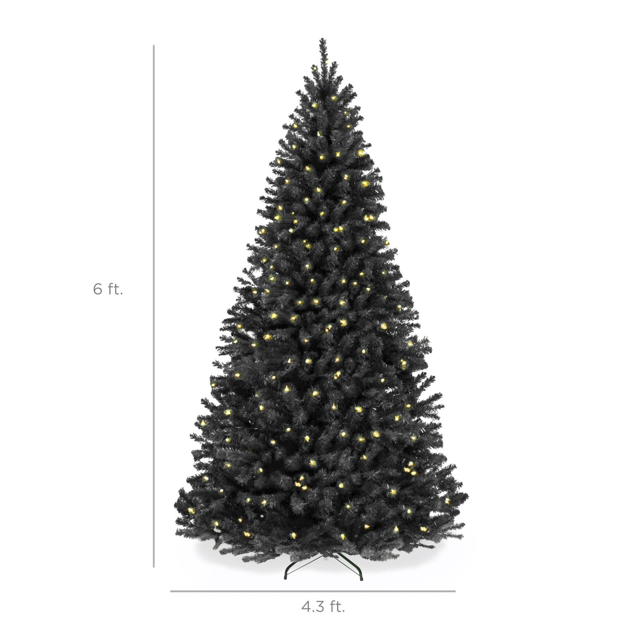 Pre-Lit Artificial Black Spruce Christmas Tree with Easy Assembly with eye-catching holiday style