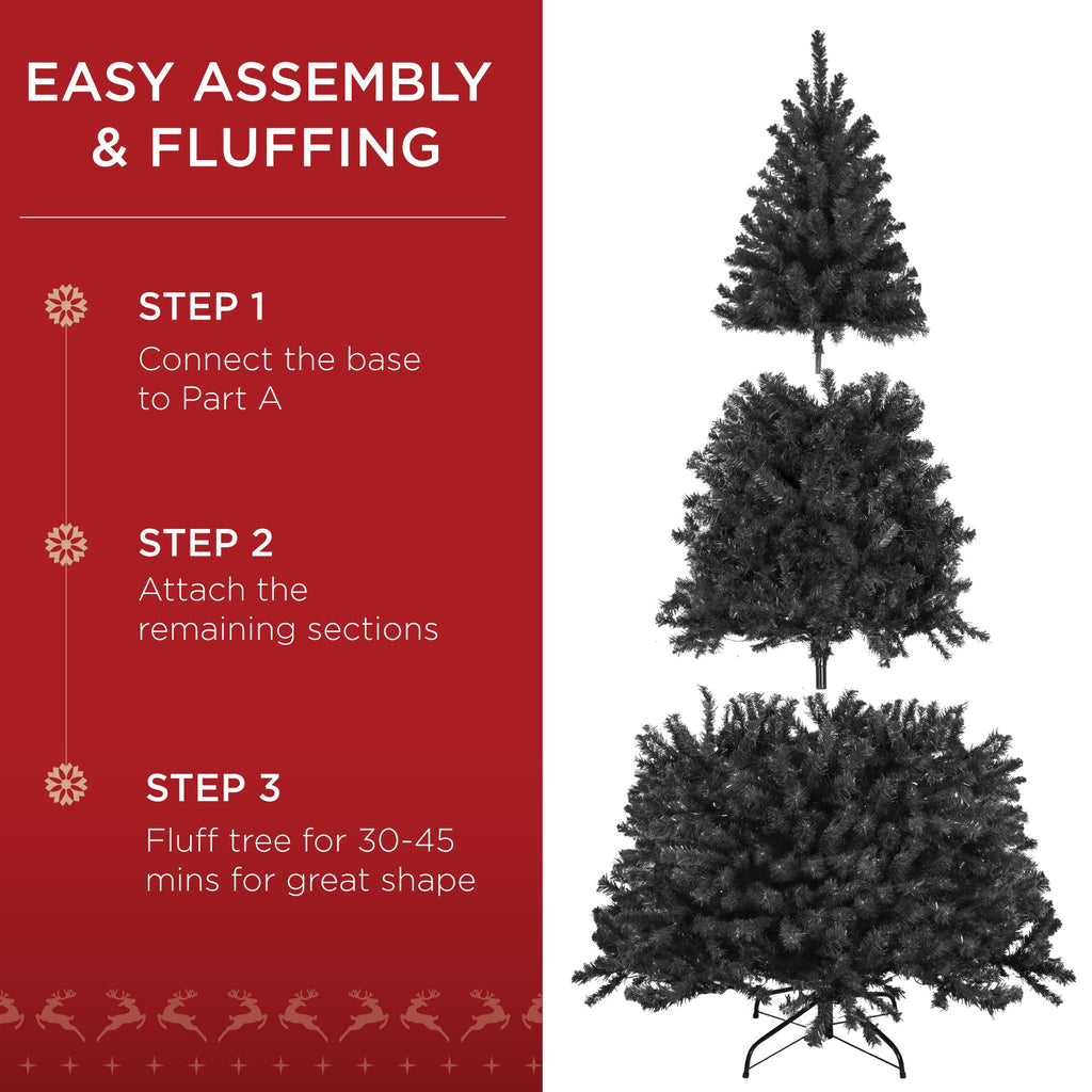 Pre-Lit Artificial Black Spruce Christmas Tree with Easy Assembly with eye-catching holiday style