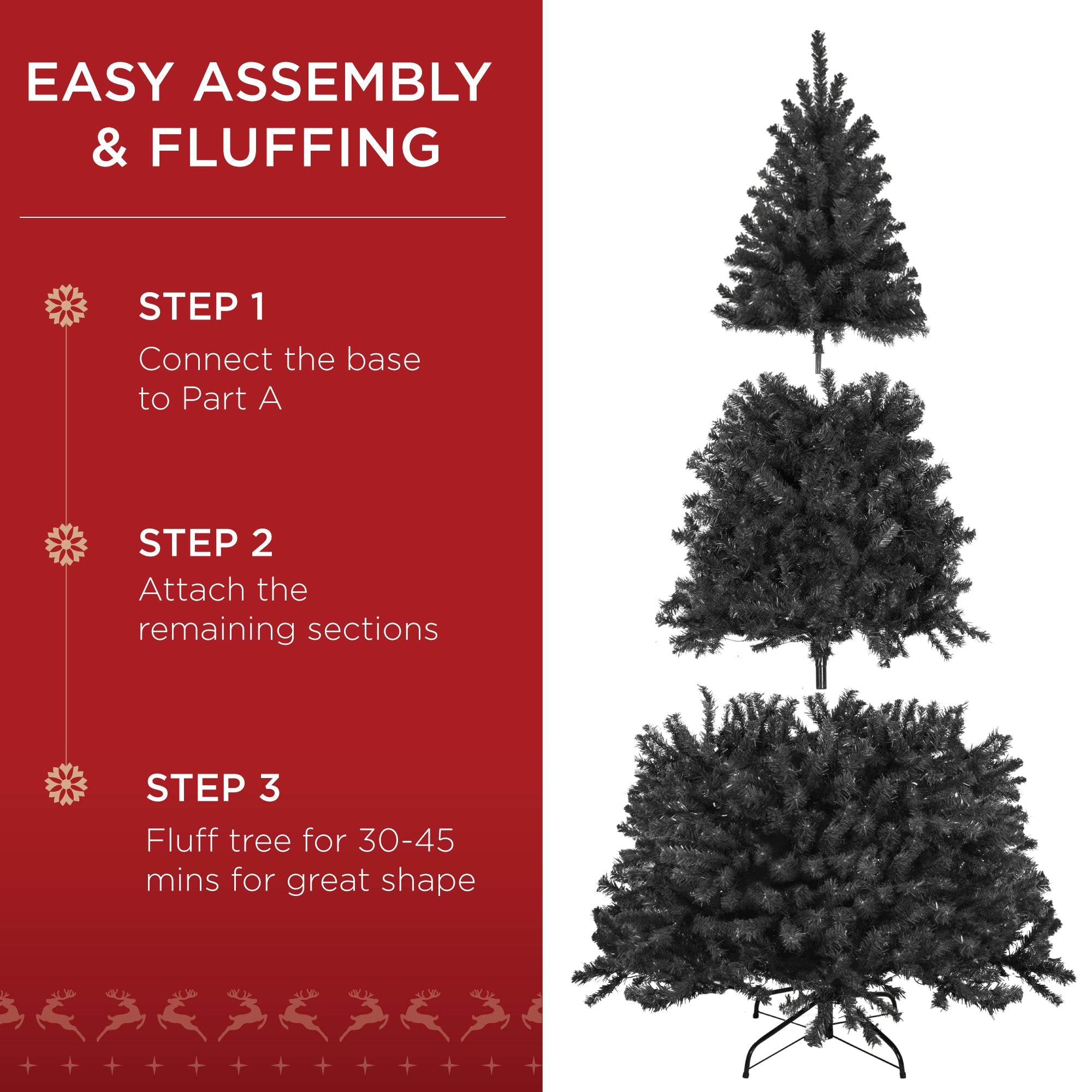 Pre-Lit Artificial Black Spruce Christmas Tree with Easy Assembly with eye-catching holiday style