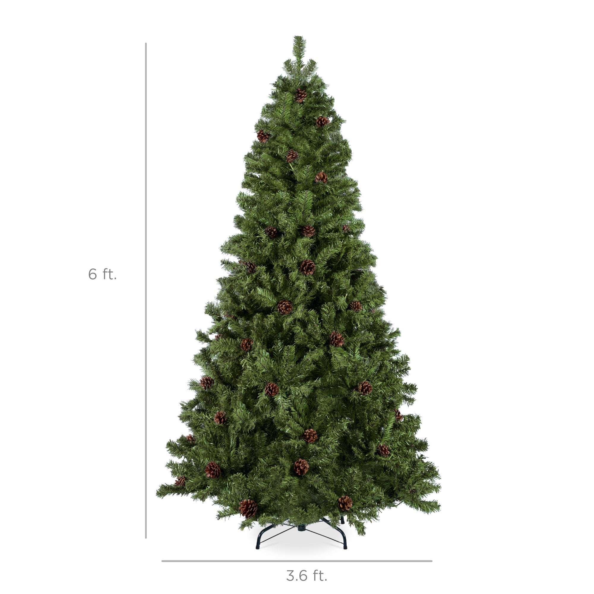 Pre-Decorated Christmas Tree with Pinecones with eye-catching holiday style