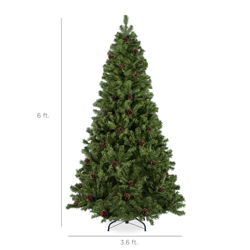 Pre-Decorated Christmas Tree with Pinecones with eye-catching holiday style