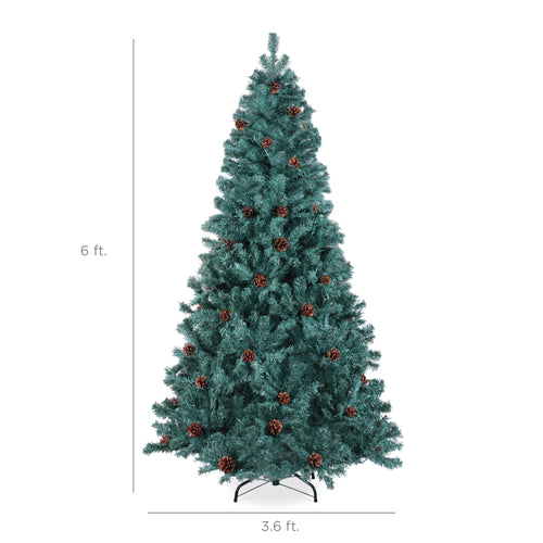 Pre-Decorated Christmas Tree with Pinecones for festive seasonal decorating