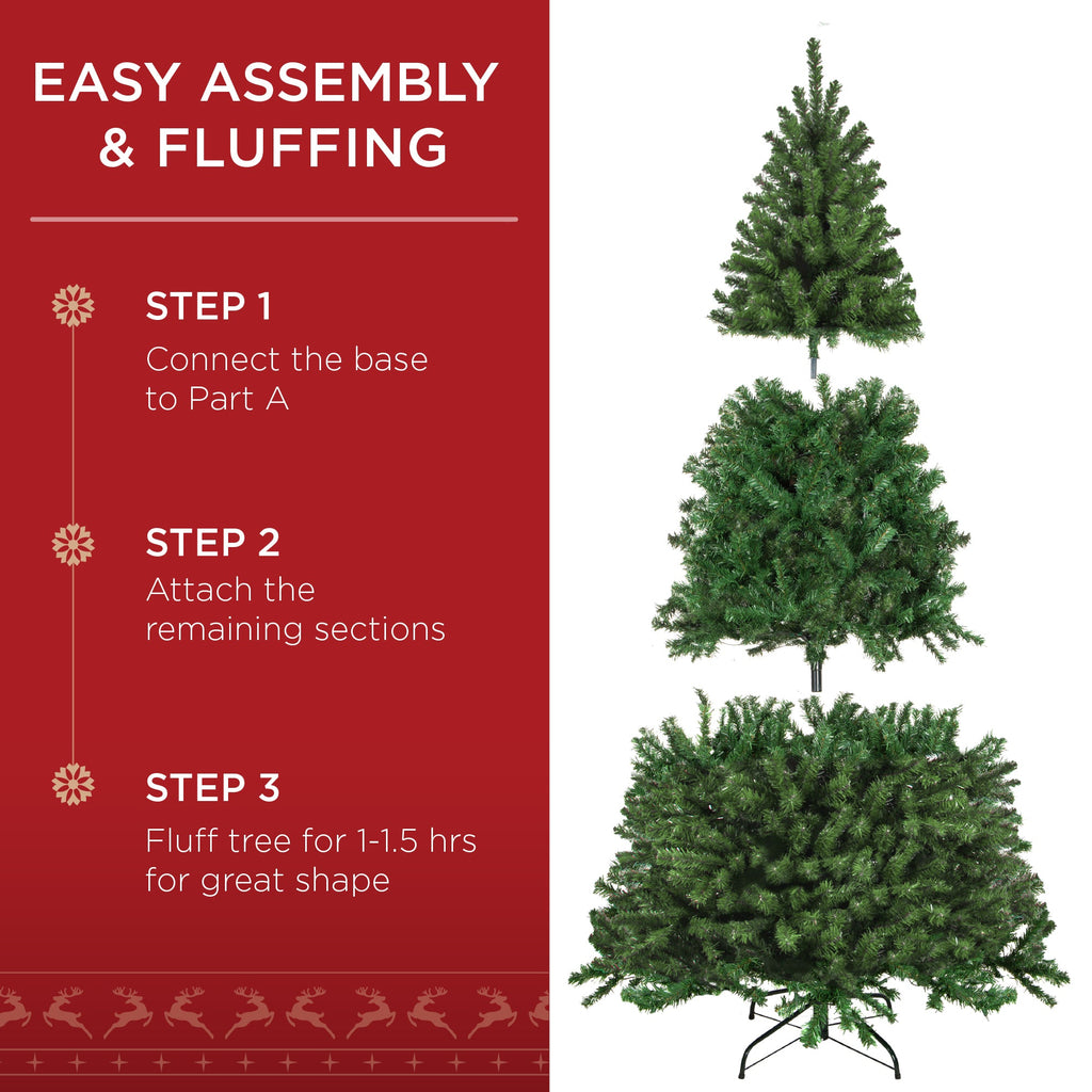 Pre-Lit Artificial Green Spruce Christmas Tree with Easy Assembly with eye-catching holiday style