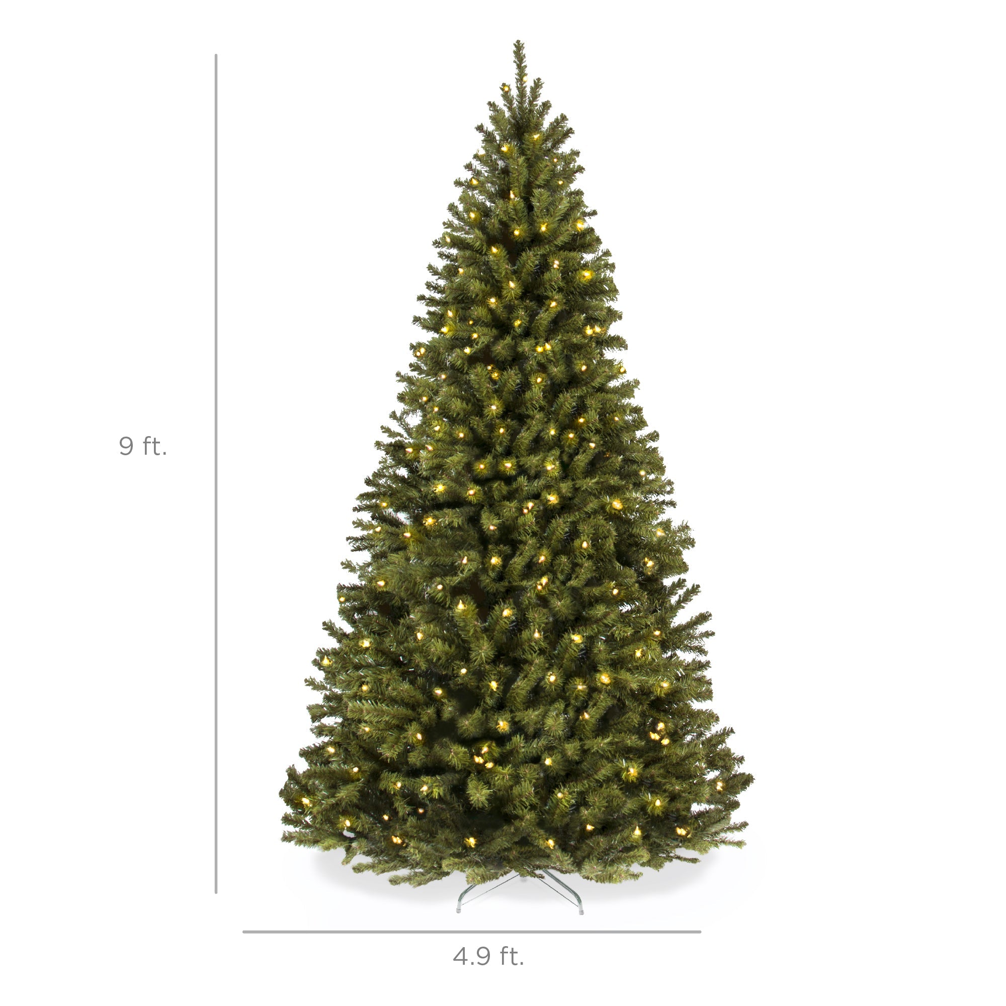 Pre-Lit Artificial Green Spruce Christmas Tree with Easy Assembly with eye-catching holiday style