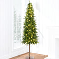 Pre-Lit Artificial Alpine Slim Pencil Christmas Tree with LED Lights Stand with eye-catching holiday style