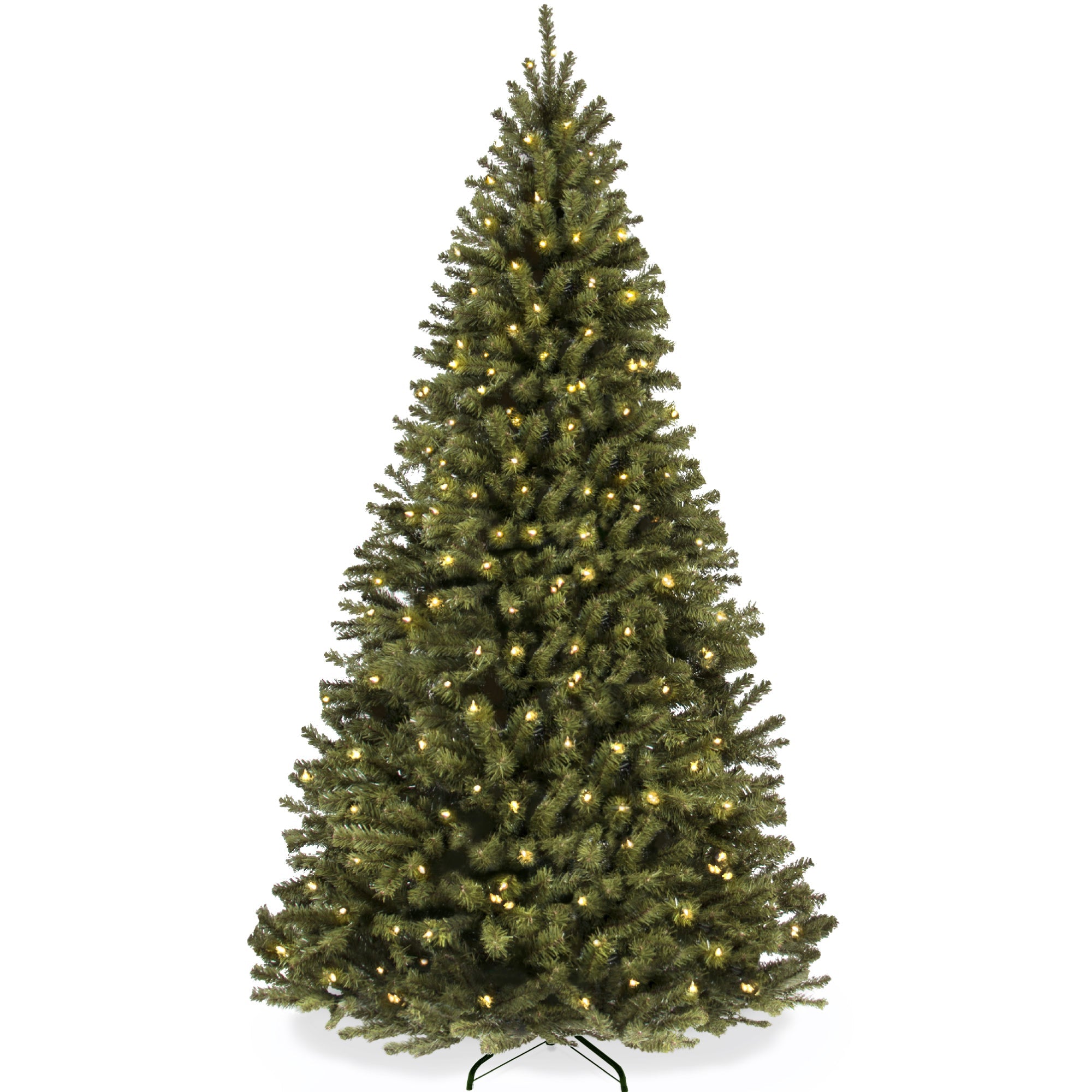Pre-Lit Artificial Green Spruce Christmas Tree with Easy Assembly for festive seasonal decorating
