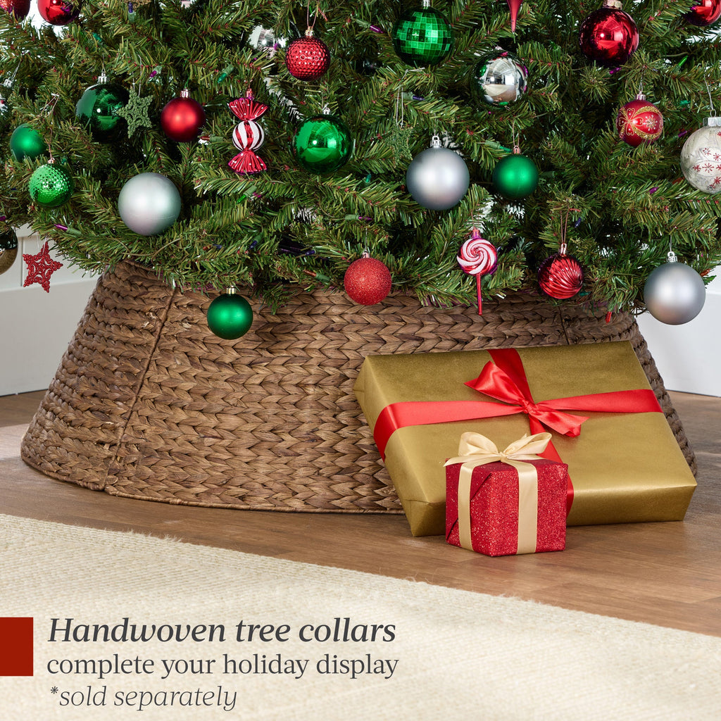 Pre-Lit Artificial Green Spruce Christmas Tree with Easy Assembly for festive seasonal decorating