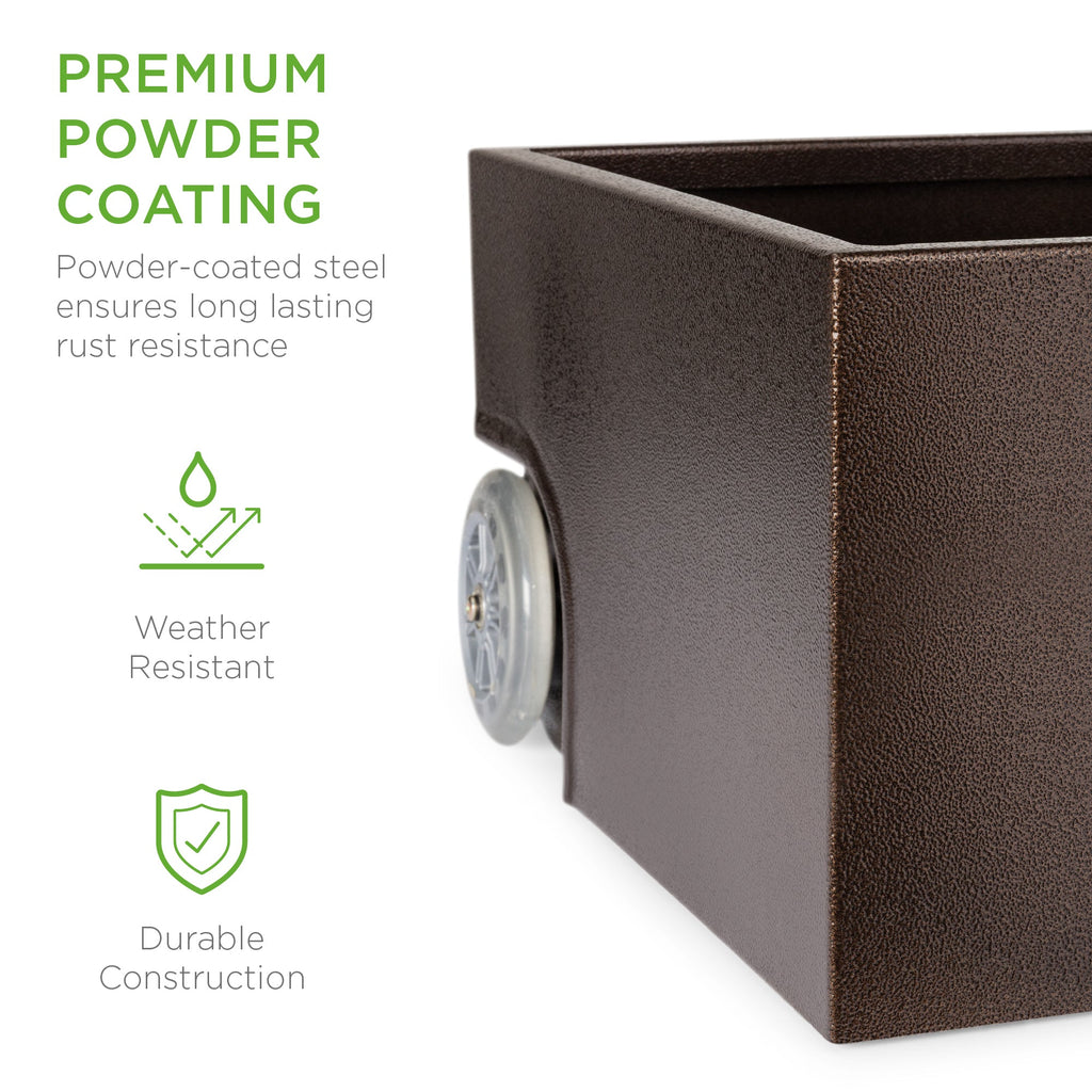 Portable Steel Umbrella Base Stand Up to 150 lbs with Fillable Planter Wheels with practical outdoor-ready details