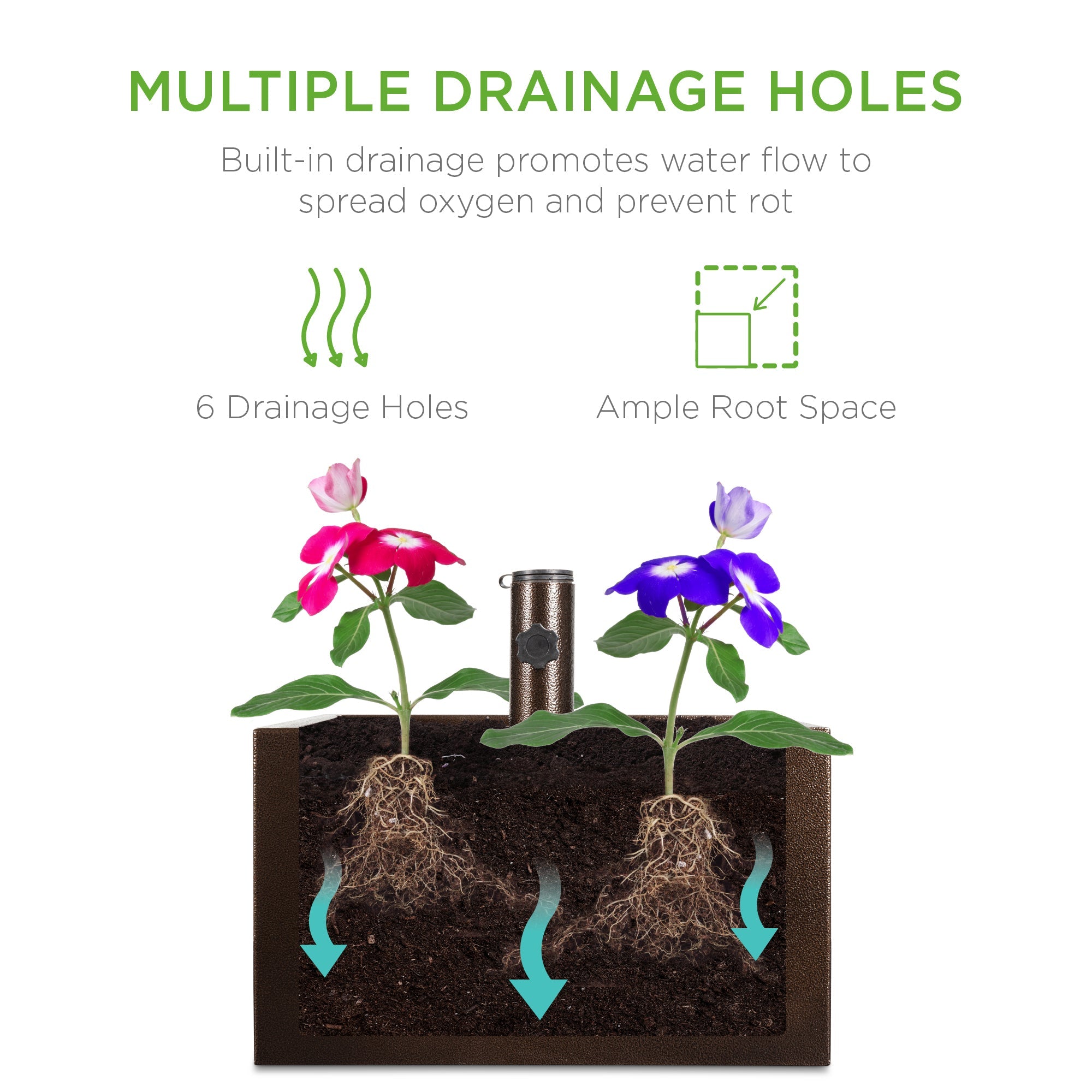 Portable Steel Umbrella Base Stand Up to 150 lbs with Fillable Planter Wheels with practical outdoor-ready details