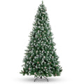 Pre-Decorated Christmas Tree with Pinecones Flocked Branch Tips for indoor and outdoor holiday displays