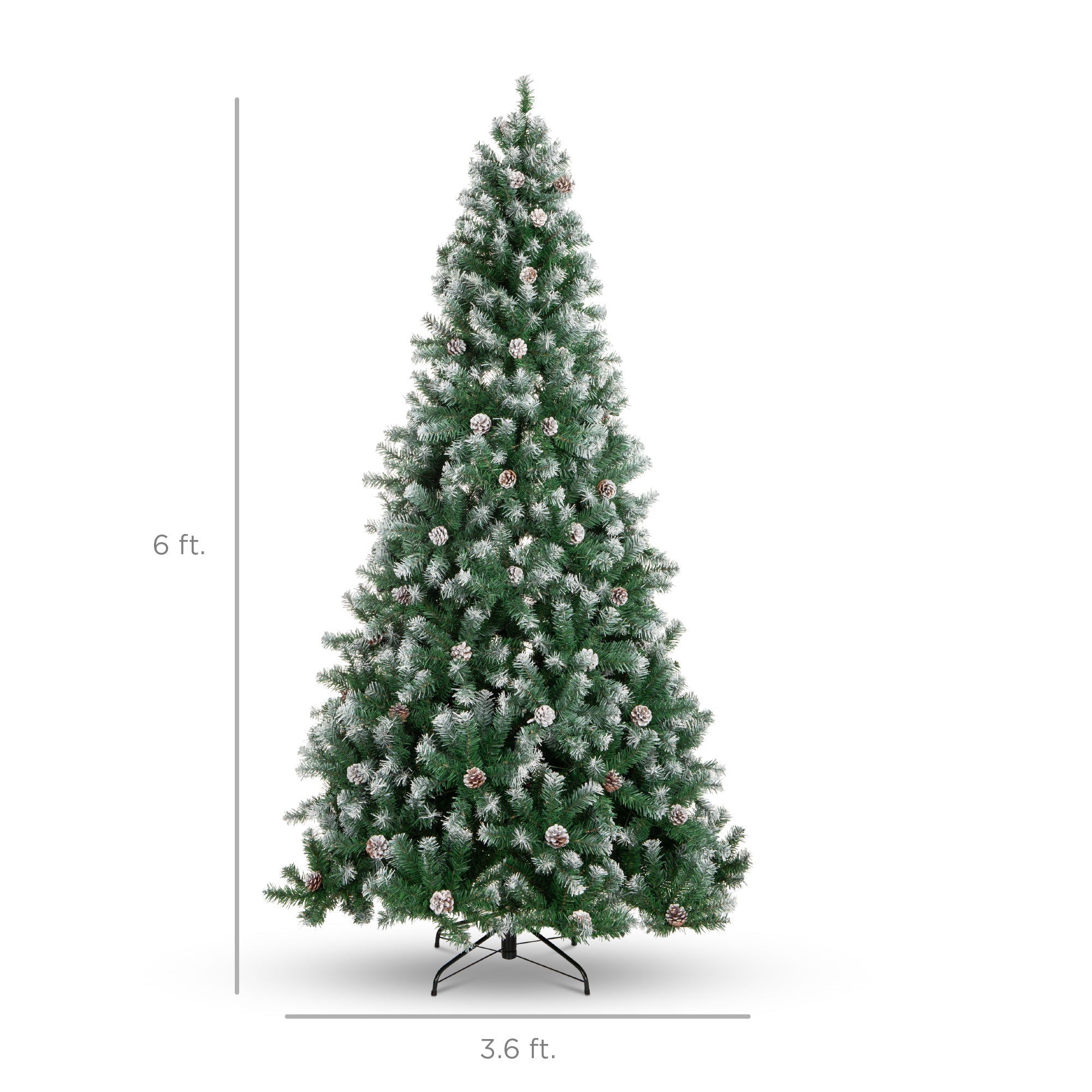 Pre-Decorated Christmas Tree with Pinecones Flocked Branch Tips for indoor and outdoor holiday displays
