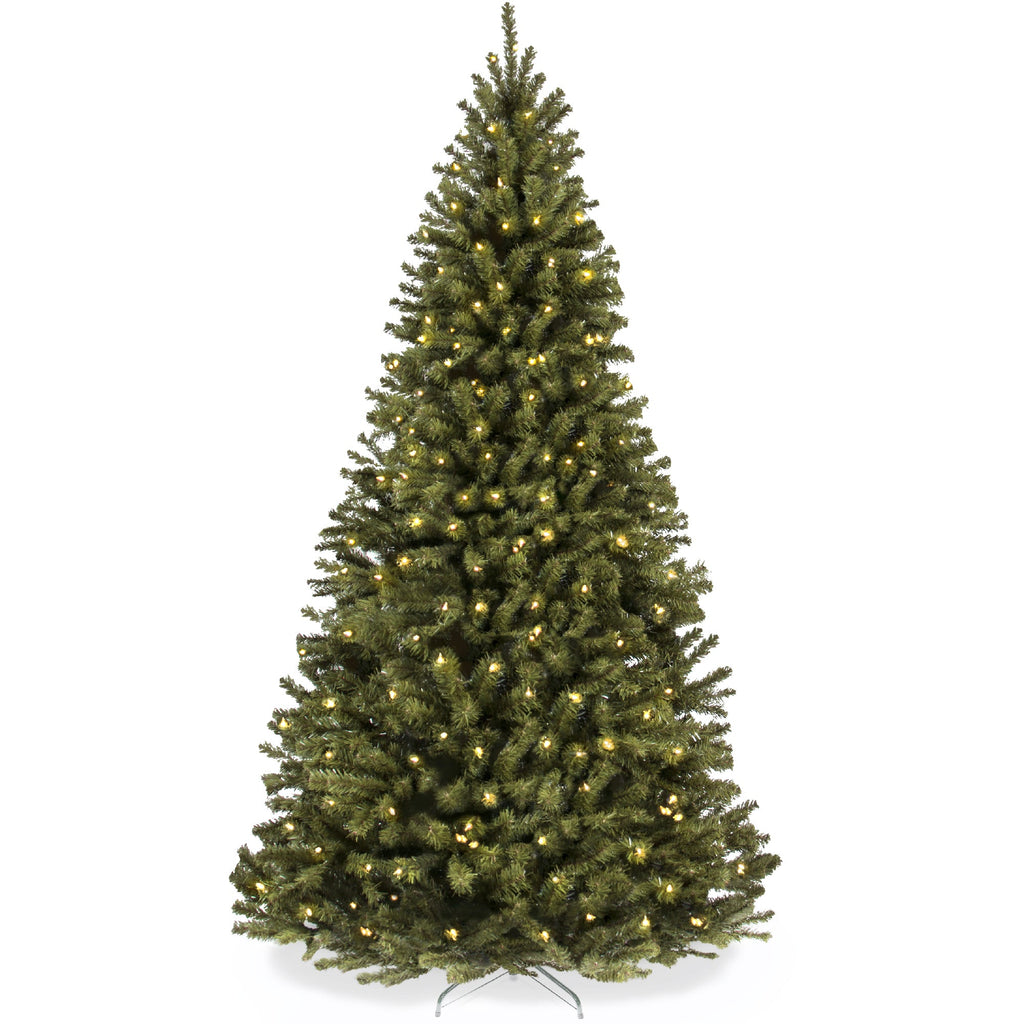 Pre-Lit Artificial Green Spruce Christmas Tree with Easy Assembly with eye-catching holiday style