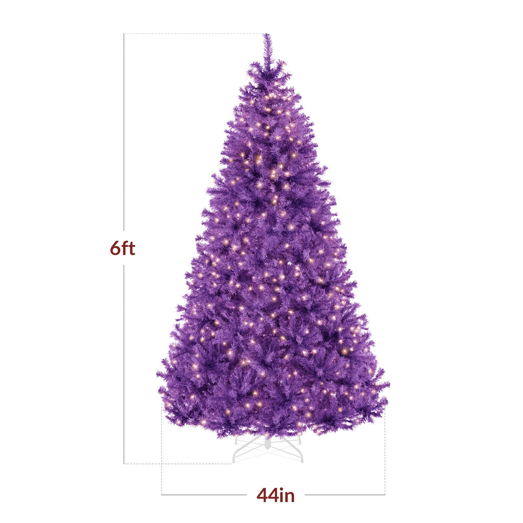 Pre-Lit Artificial Purple Christmas Tree with Incandescent Lights with eye-catching holiday style