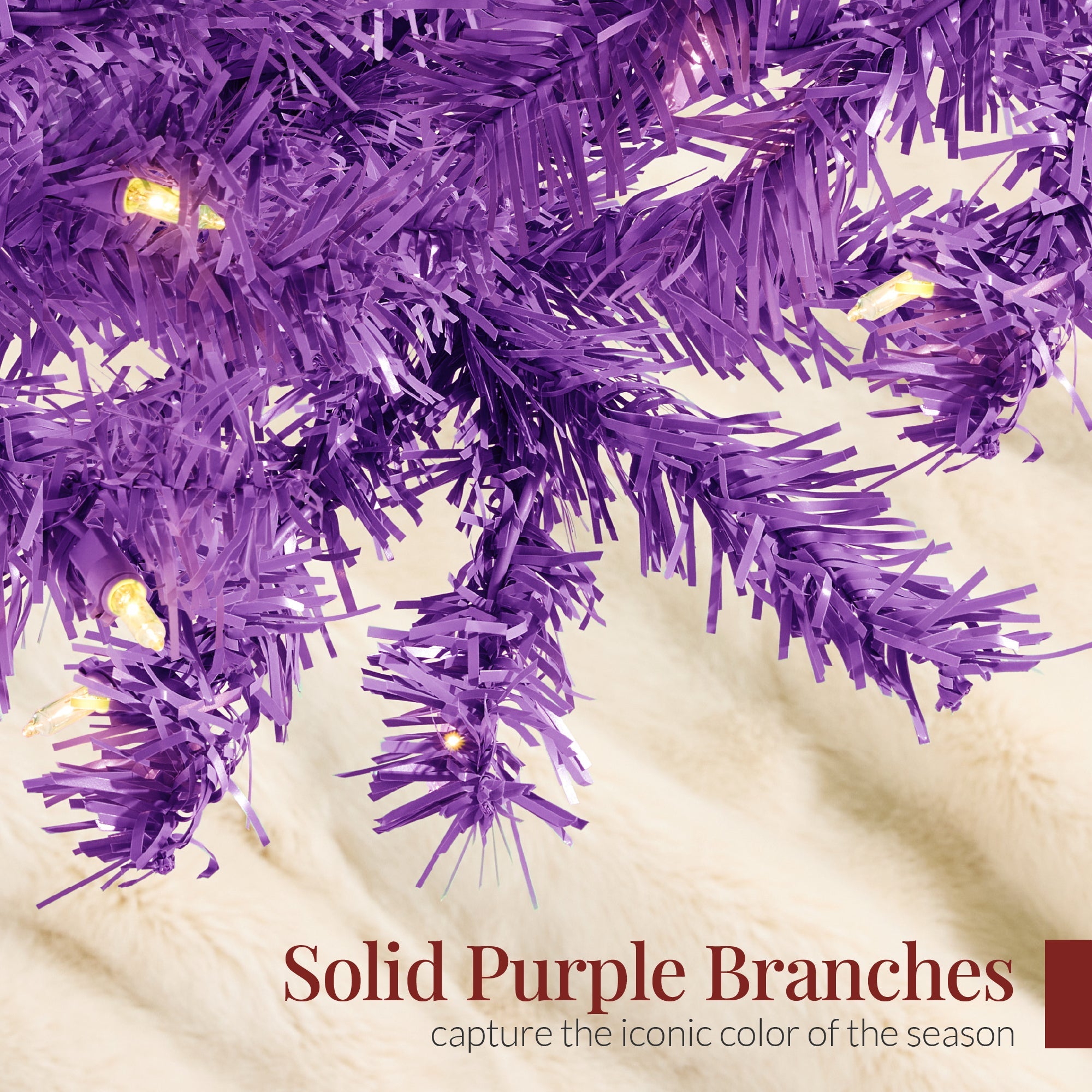 Pre-Lit Artificial Purple Christmas Tree with Incandescent Lights with eye-catching holiday style