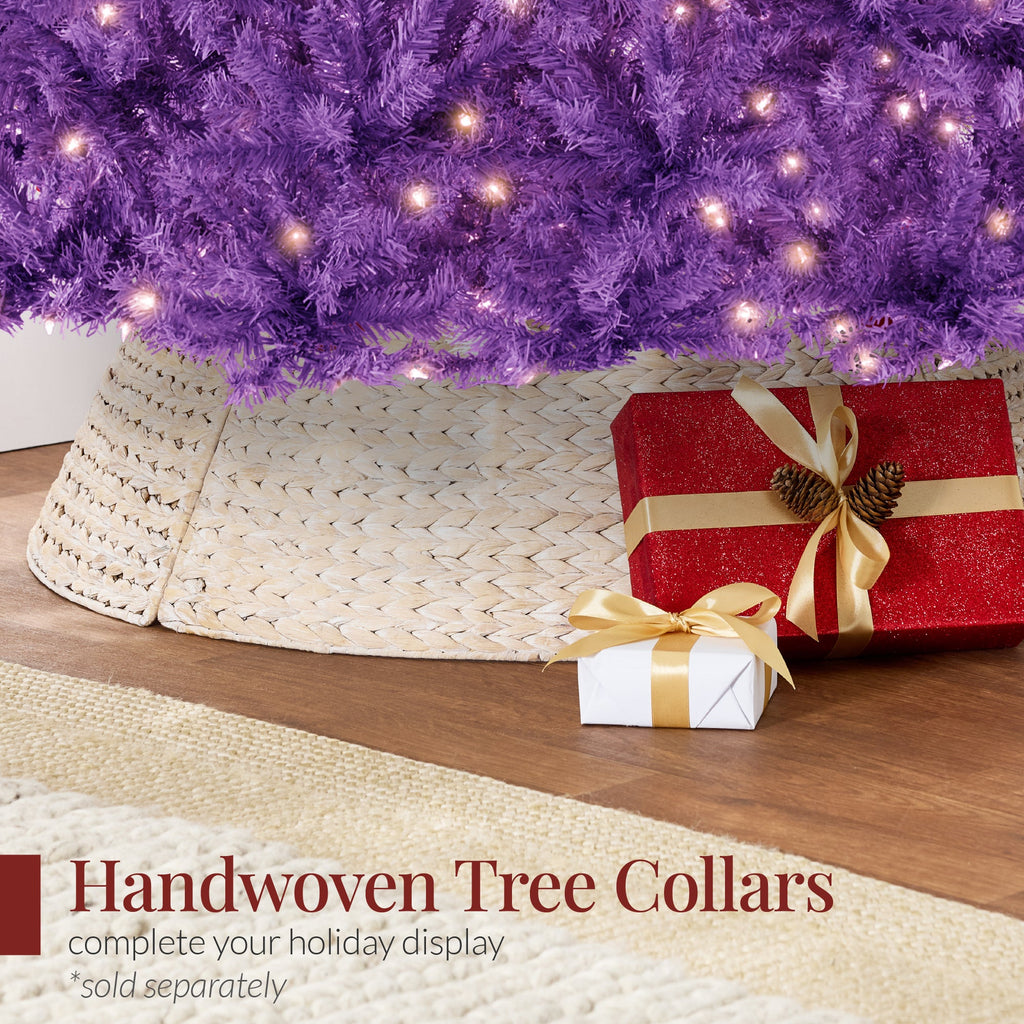 Pre-Lit Artificial Purple Christmas Tree with Incandescent Lights with eye-catching holiday style